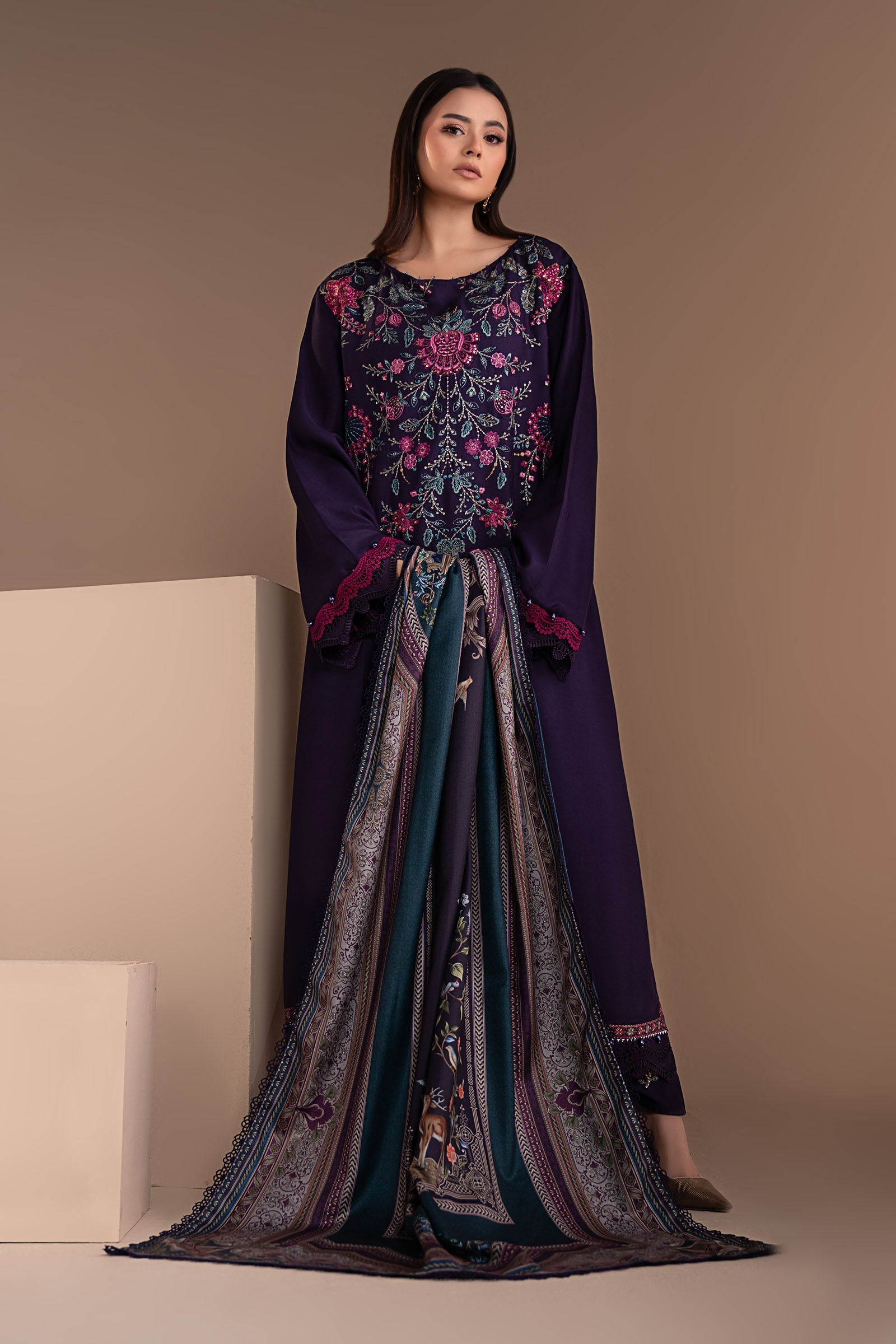 Embroidered Georgette Fabric (1Pc)