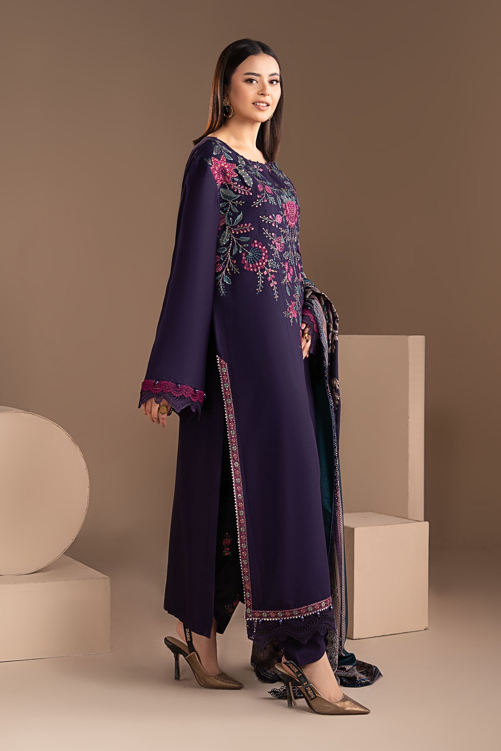 Embroidered Georgette Fabric (1Pc)