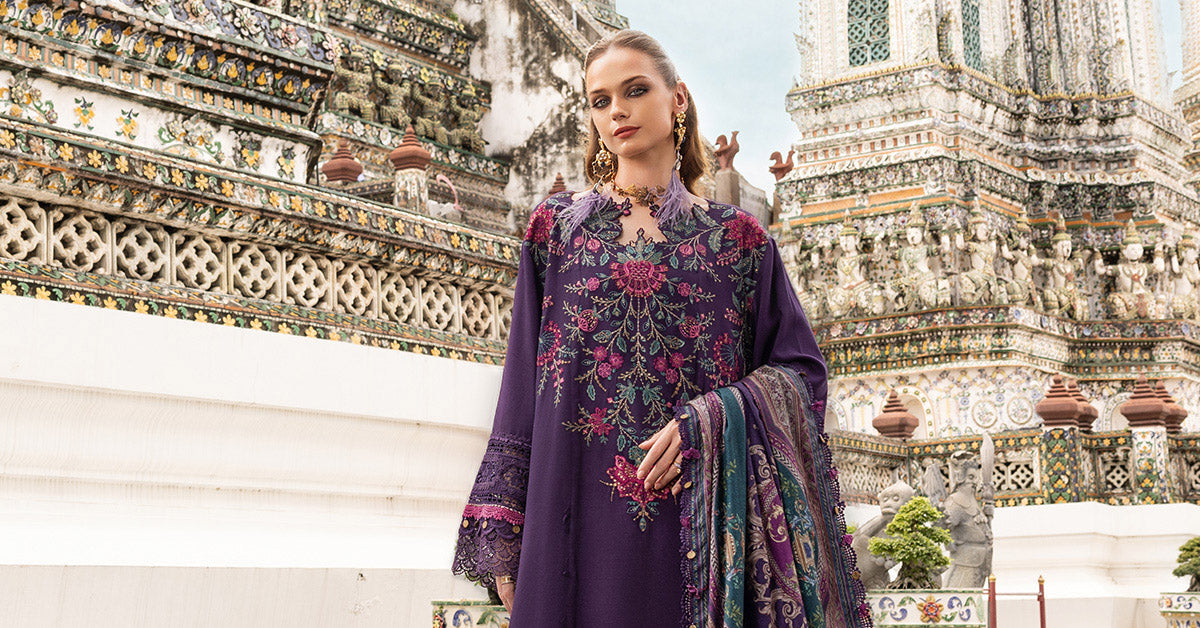 3 Piece Unstitched Embroidered Twill Linen Suit