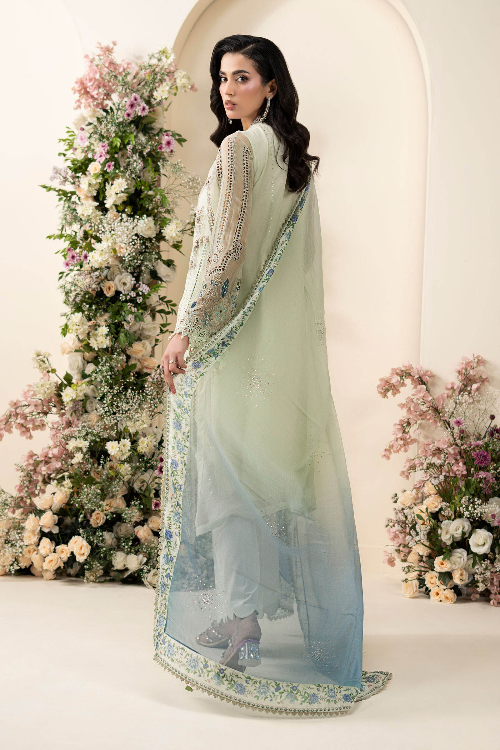 3 Piece Embroidered Chiffon Suit