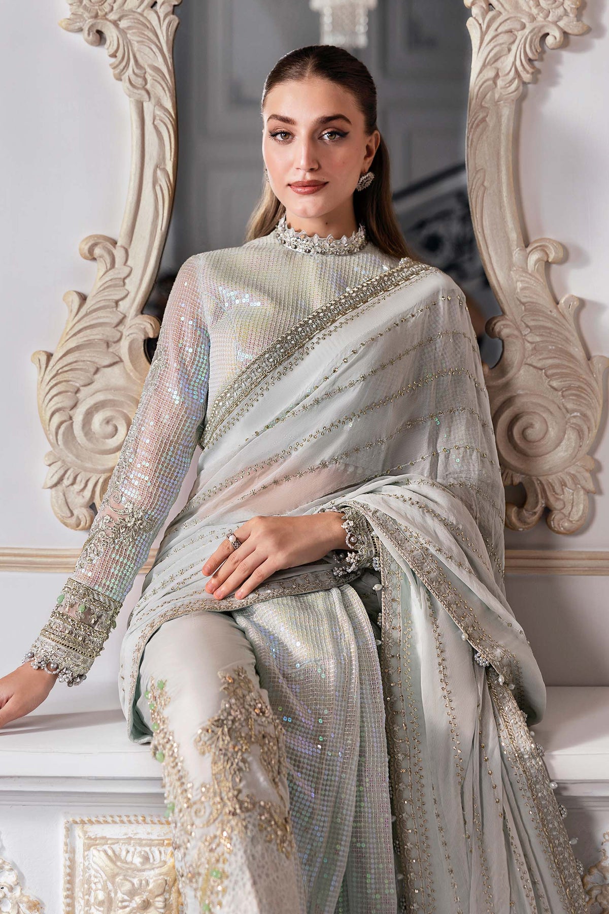 3 Piece Unstitched Embroidered Chiffon Suit | BD-3005