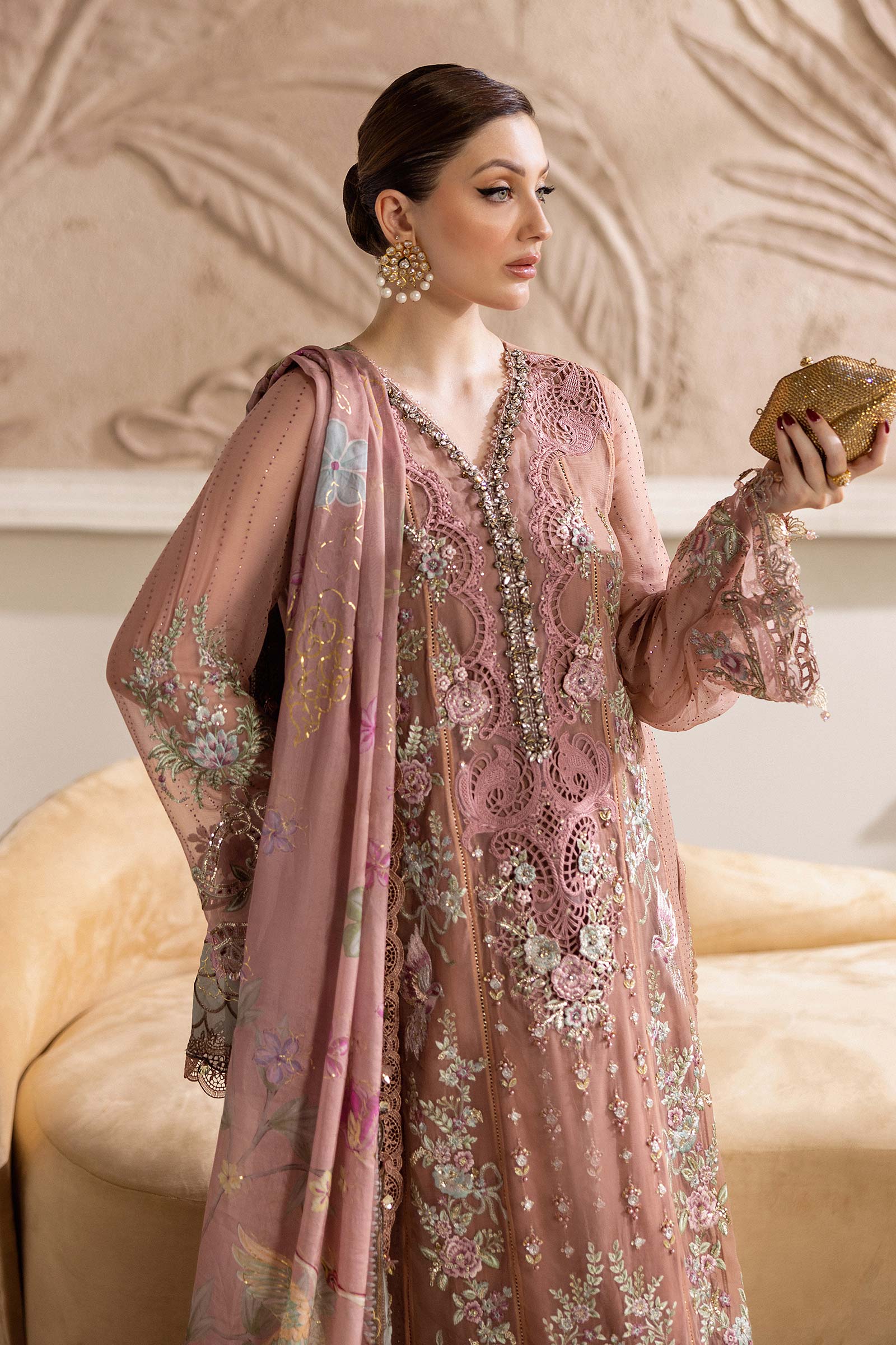 Maria B – MPC-25-105 Tea Pink Chiffon Style