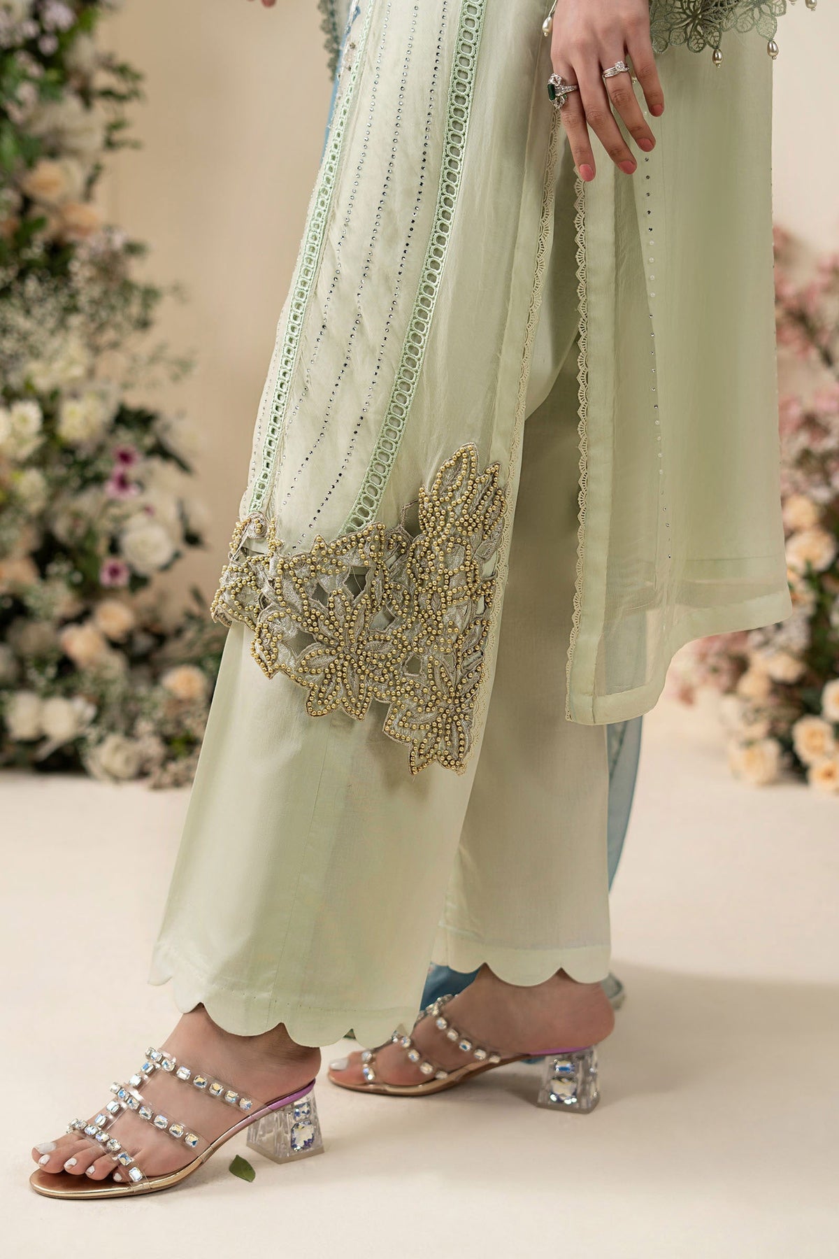 3 Piece Embroidered Chiffon Suit - MCS2605-SML-POG