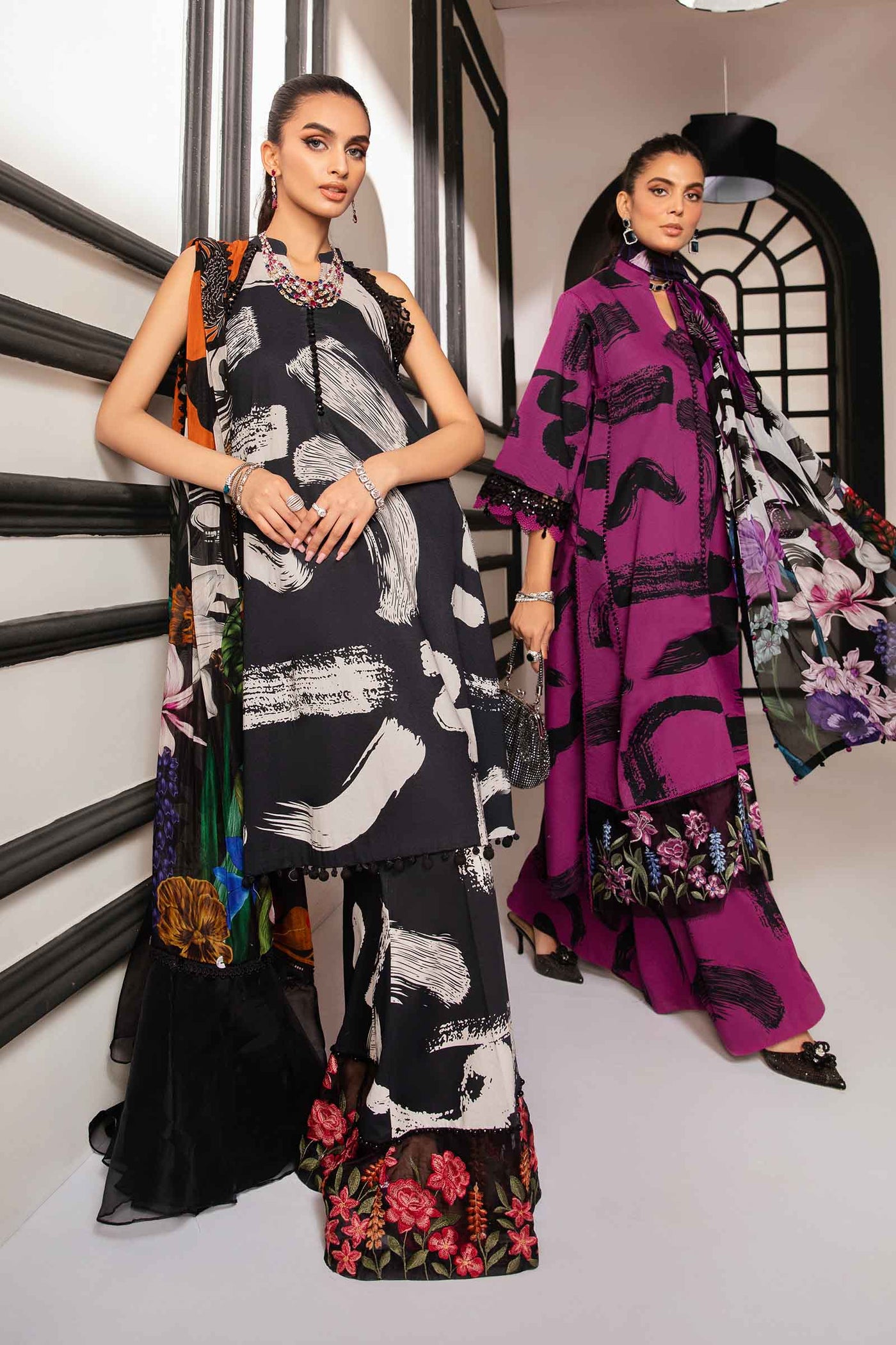 3 Piece Unstitched Printed Suit | Mpt-2205-B
