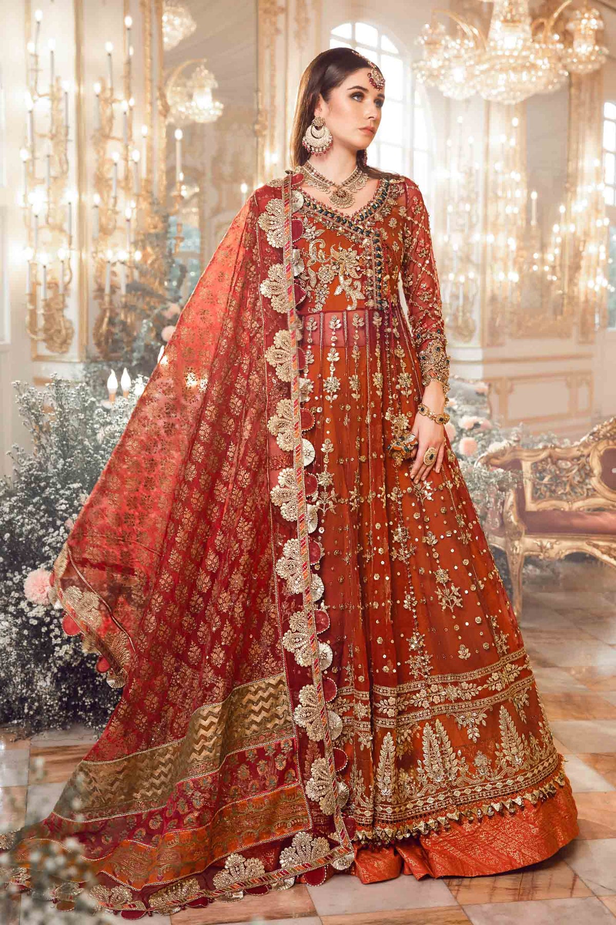Unstitched Mbroidered | Maroon BD-2705
