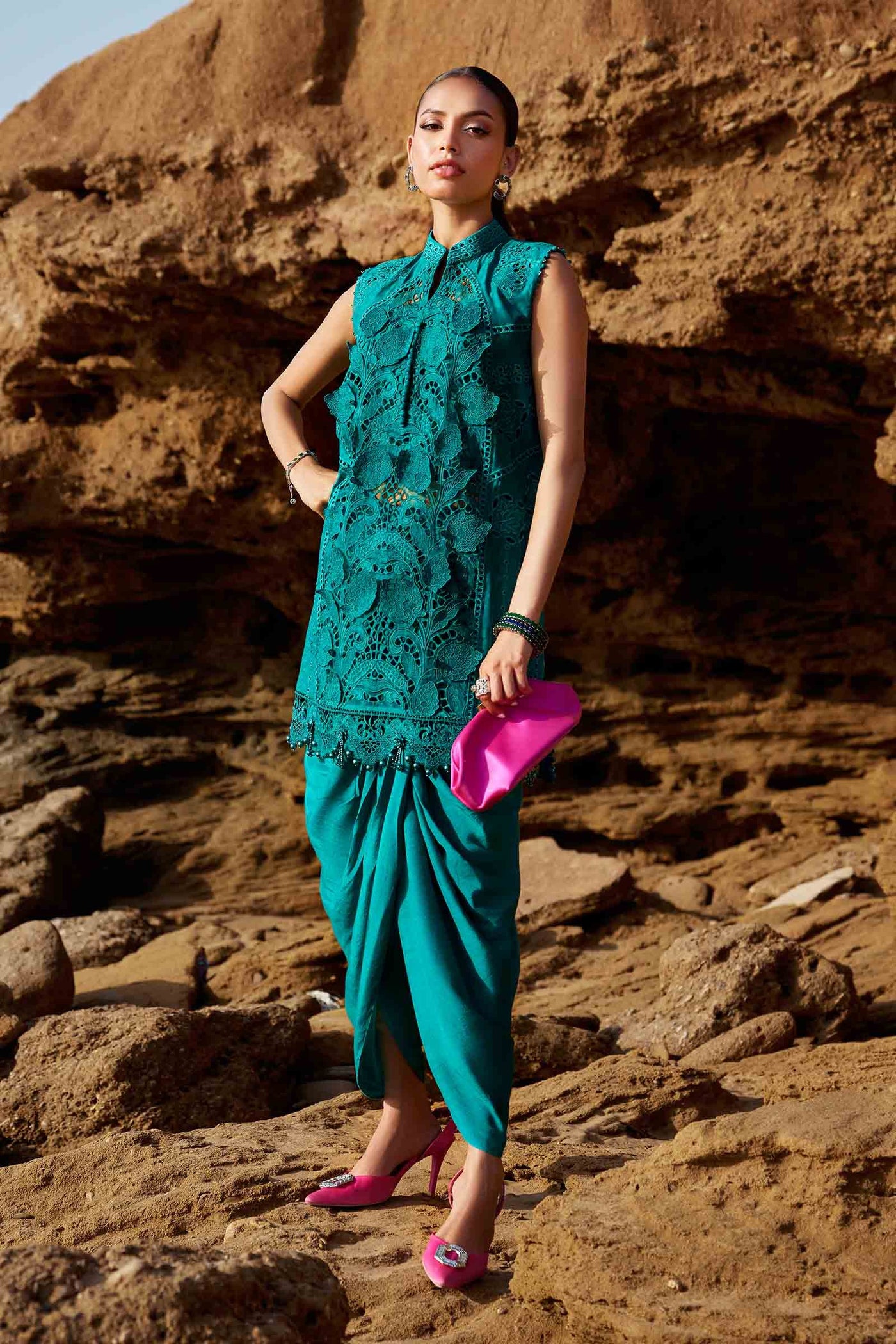 3 Piece Unstitched Embroidered Organza Lawn Suit | EID LAWN-25-05