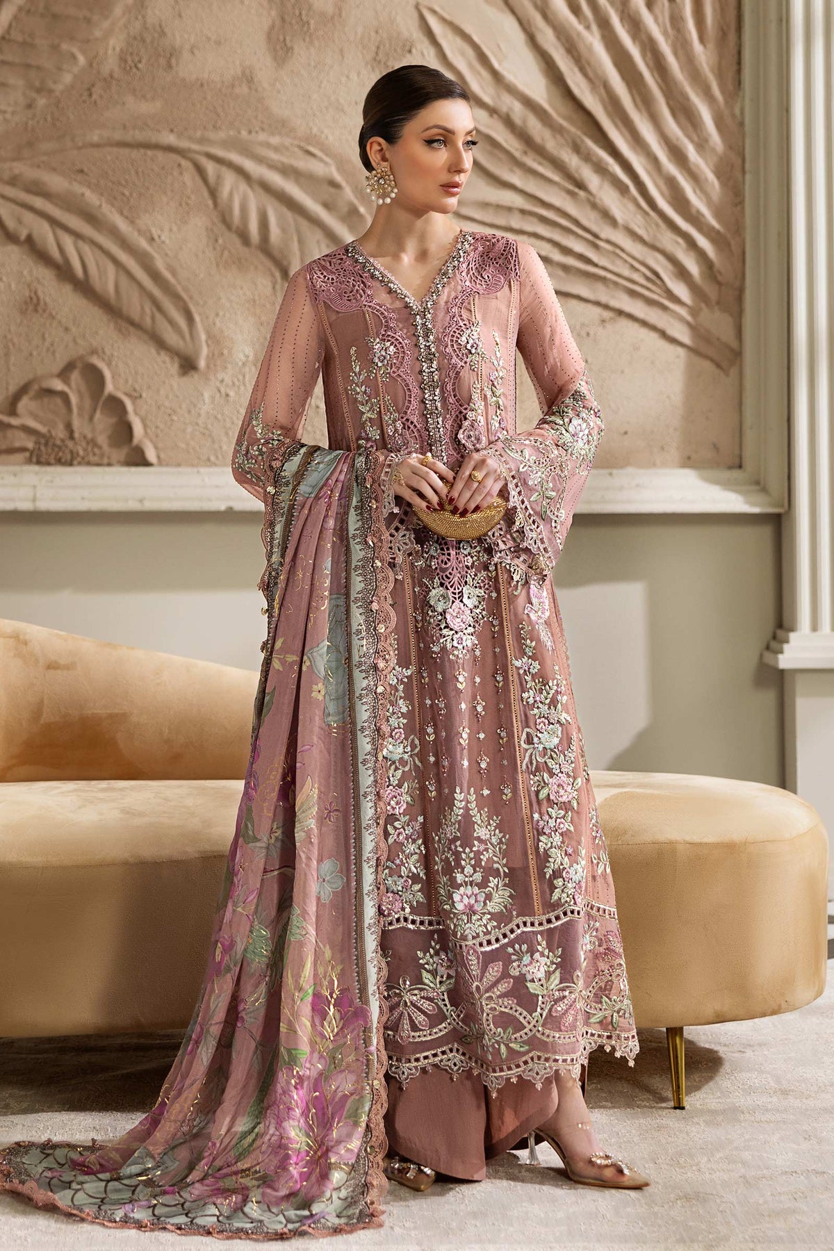Maria B – MPC-25-105 Tea Pink Chiffon Style