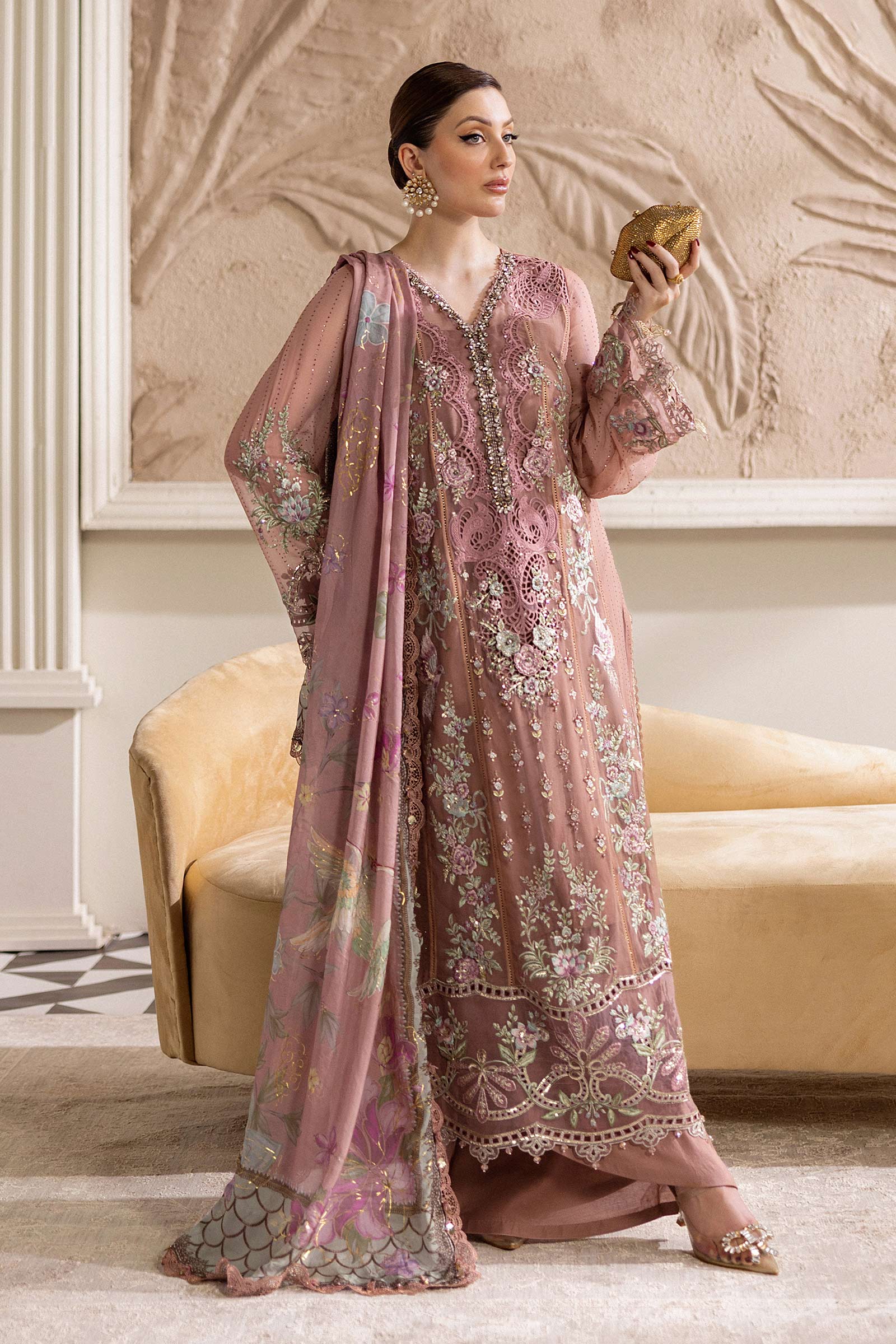 Maria B – MPC-25-105 Tea Pink Chiffon Style