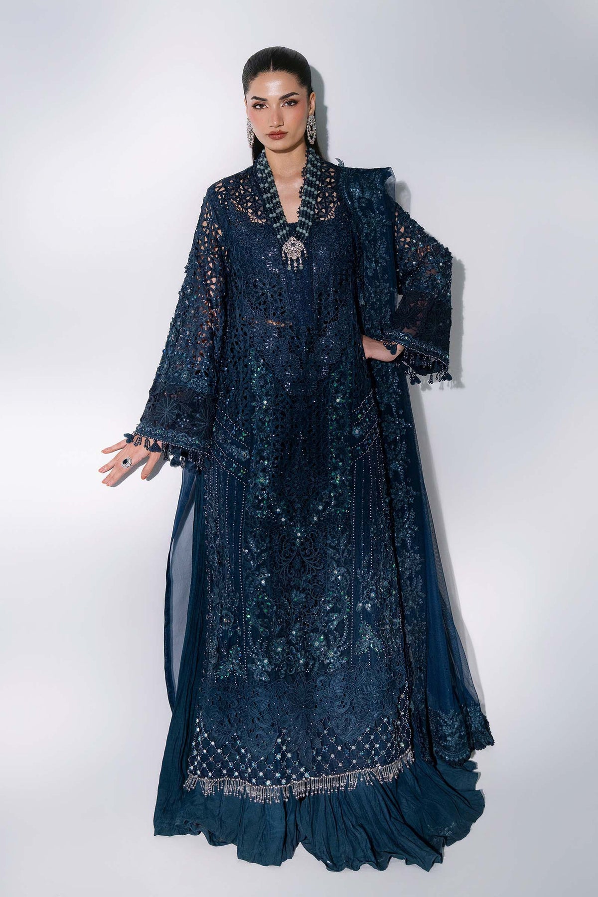 3 Piece Unstitched Embroidered Organza Suit