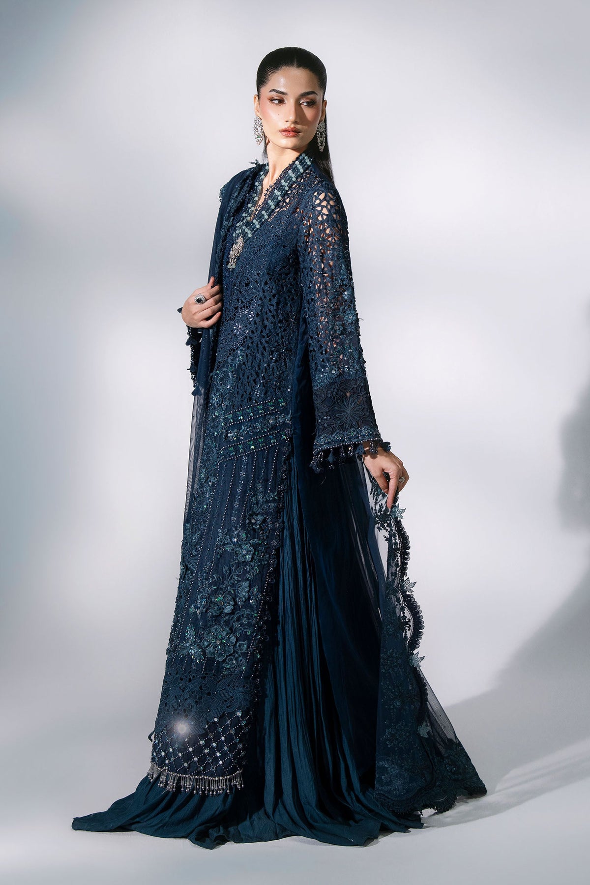3 Piece Unstitched Embroidered Organza Suit