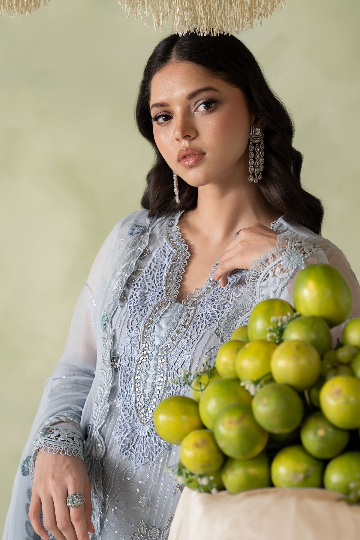 3 Piece Embroidered Chiffon Suit
