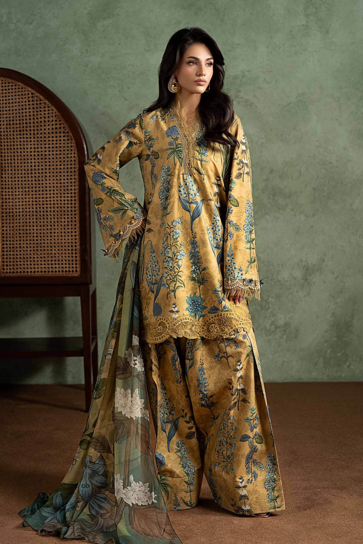 3 Piece Embroidered Cambric Suit