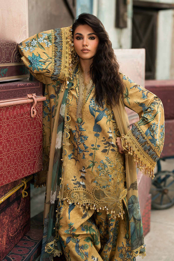 3 Piece Unstitched Embroidered Cambric Suit | MPT-3106-A