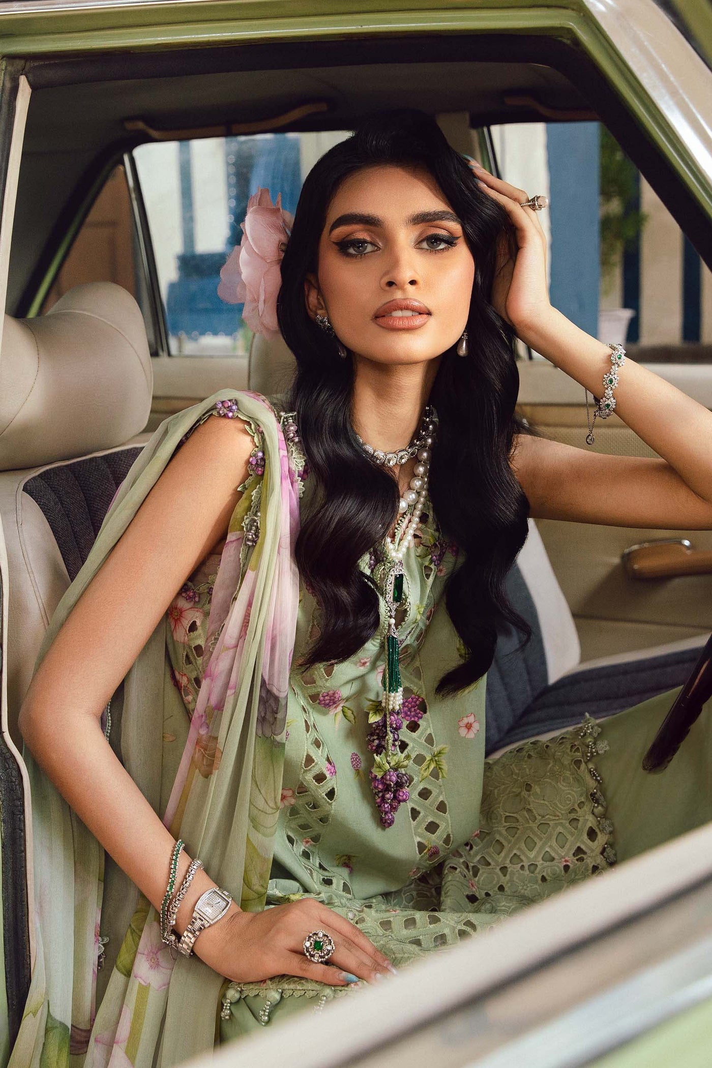 3 Piece Unstitched Embroidered Cambric Suit | Mpt-2706-A