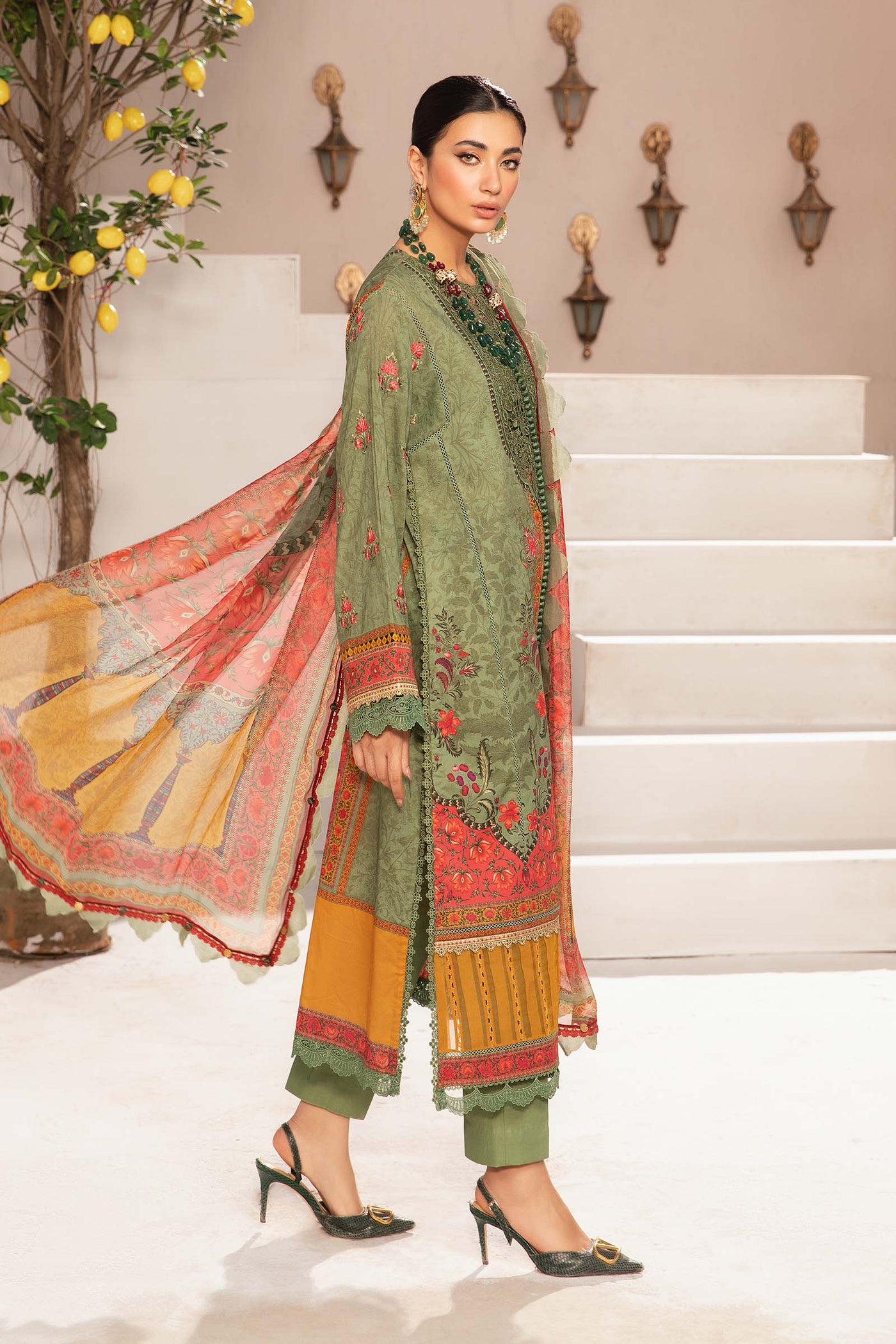 3 Piece Unstitched Printed Suit | Mpt-2206-A