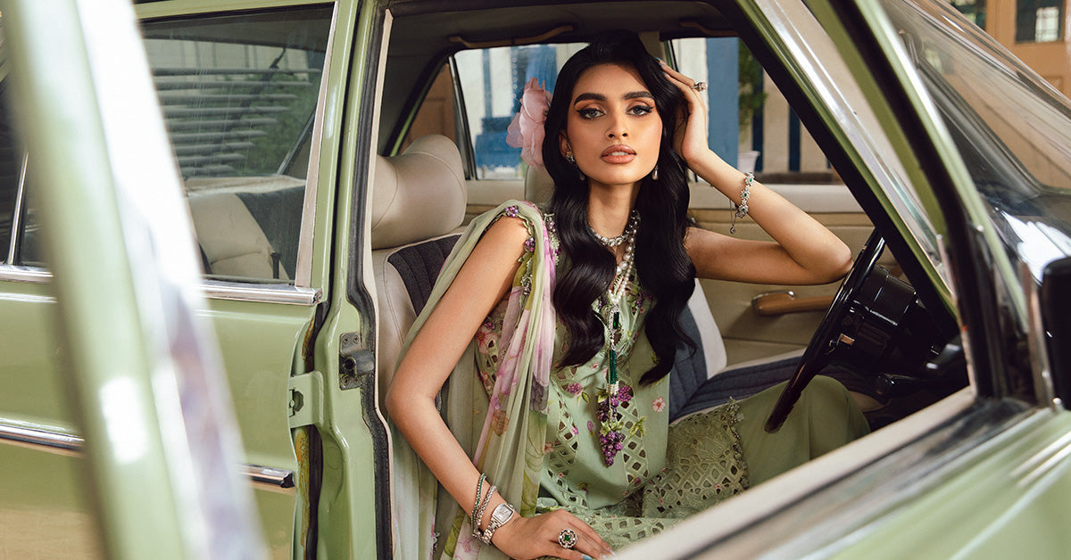 3 Piece Unstitched Embroidered Cambric Suit | Mpt-2706-A