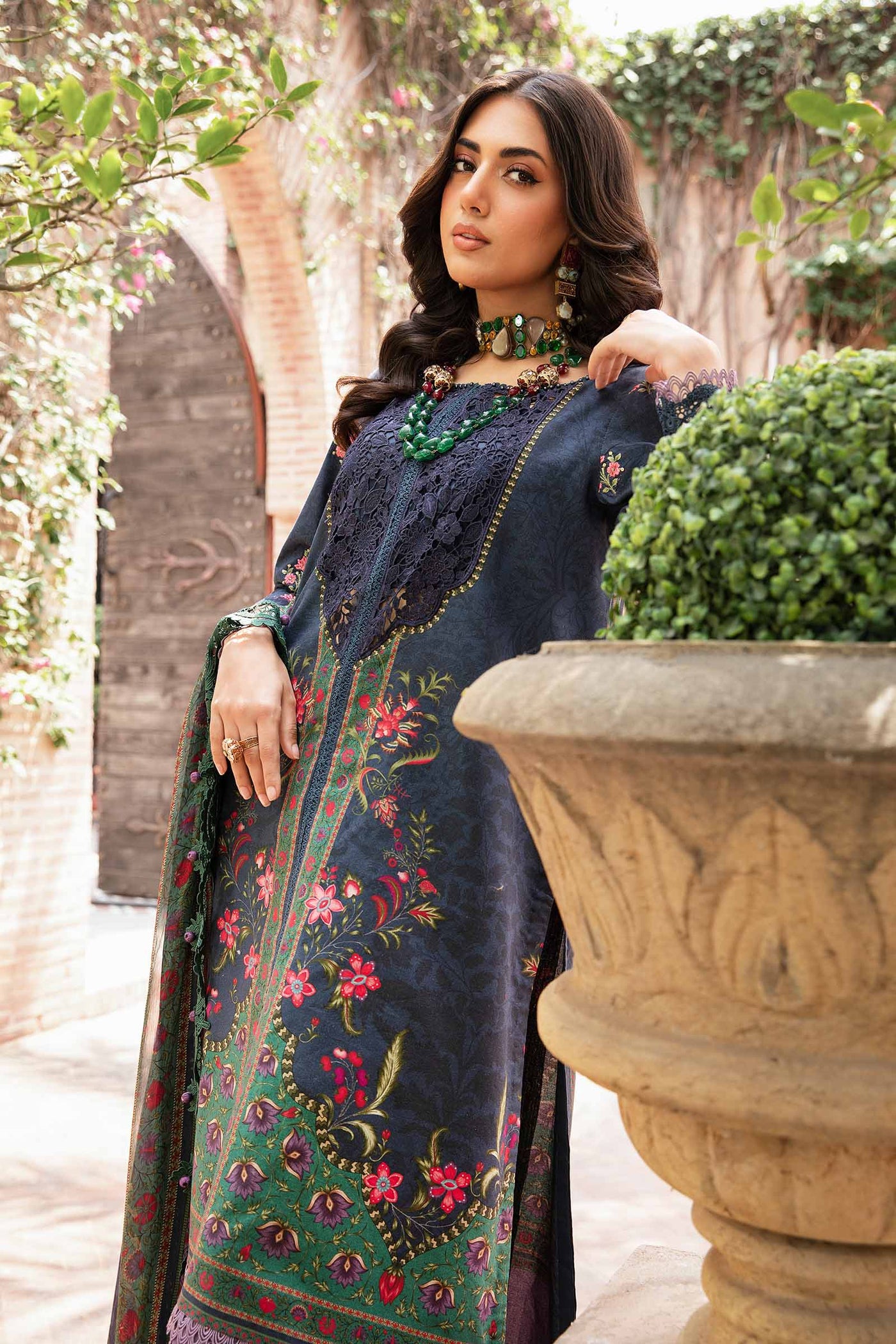 3 Piece Unstitched Printed Suit | Mpt-2206-B