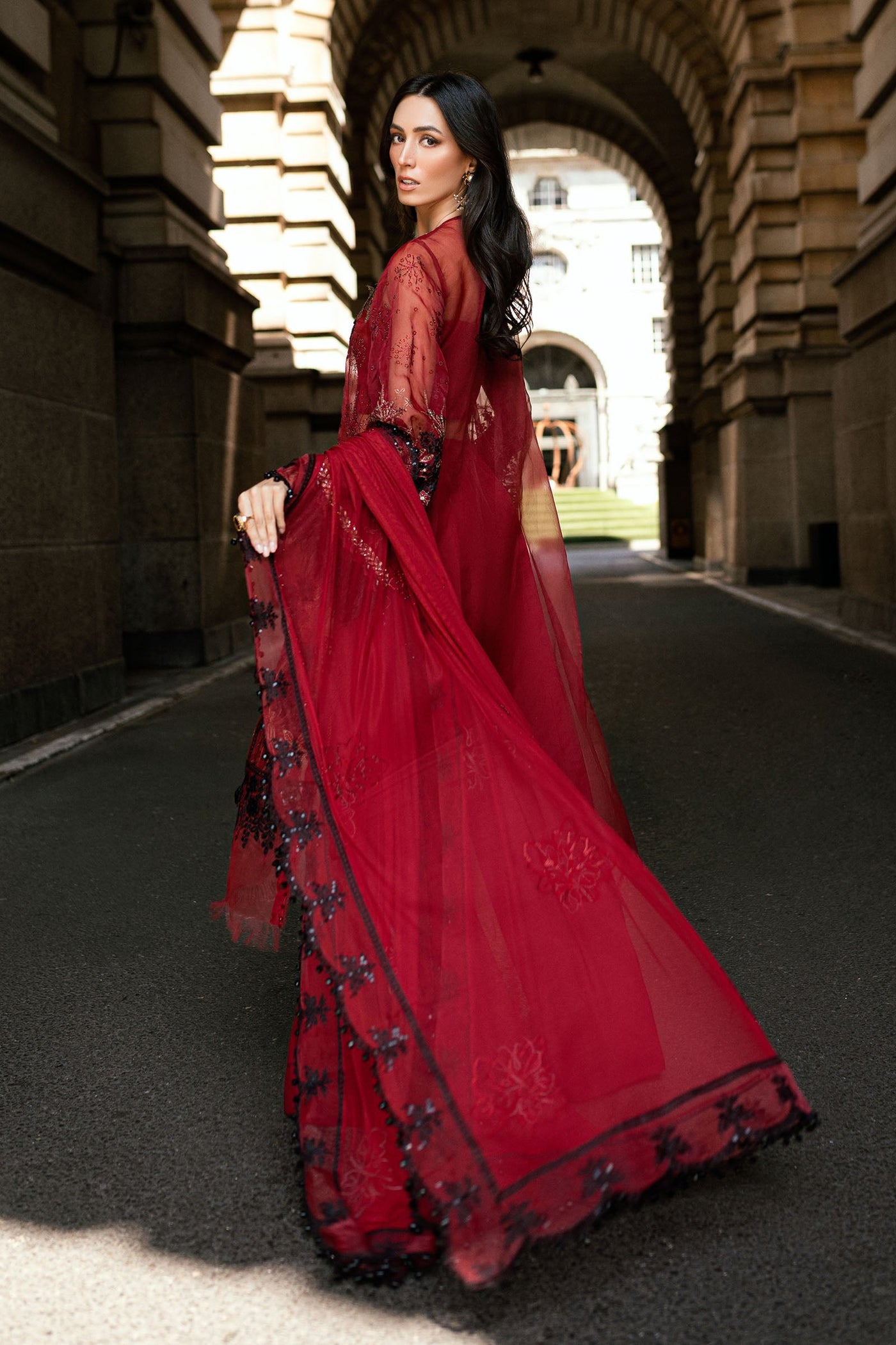 3 Piece Unstitched Embroidered Organza Suit