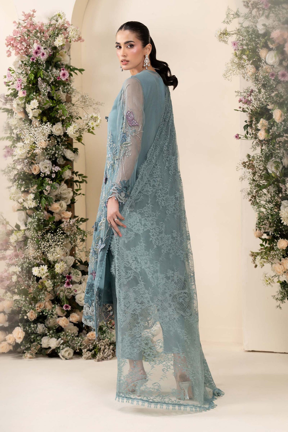 3 Piece Embroidered Chiffon Suit