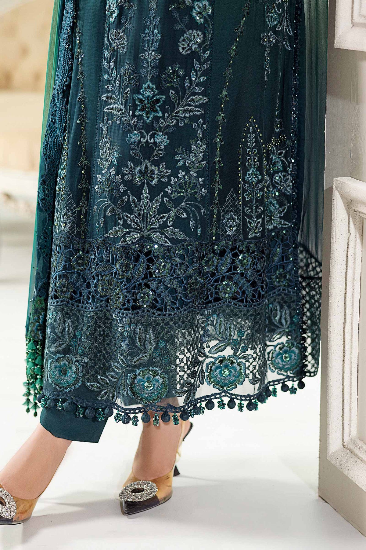 3 Piece Unstitched Embroidered Chiffon Suit | MPC-25-106