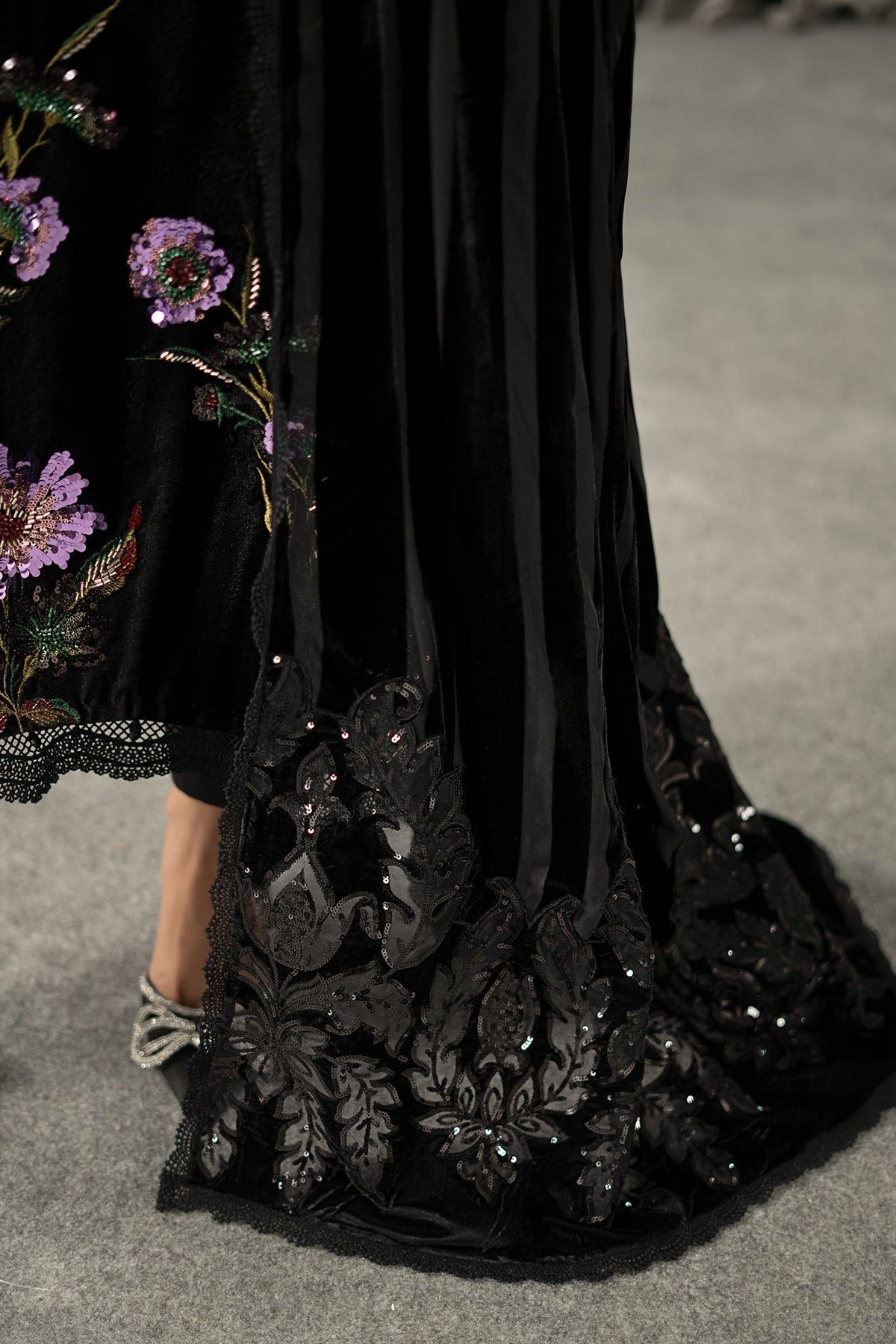 3 Piece Embroidered Velvet Suit