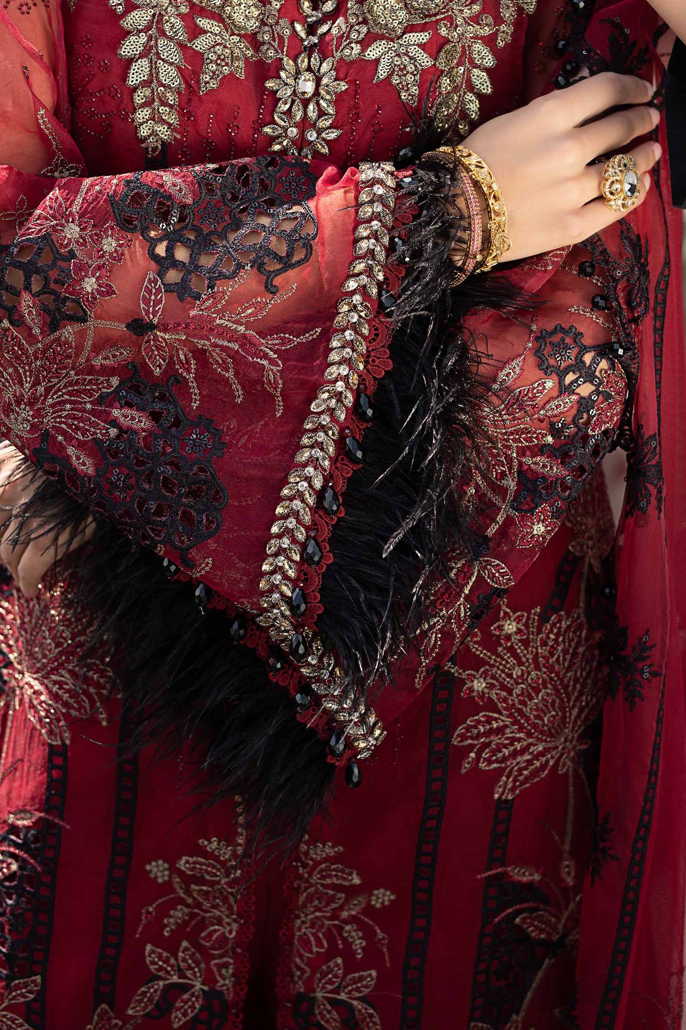 3 Piece Unstitched Embroidered Organza Suit