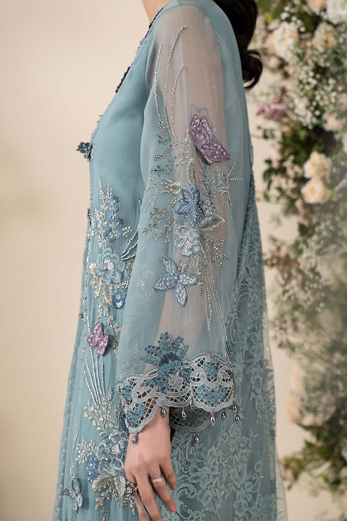 3 Piece Embroidered Chiffon Suit