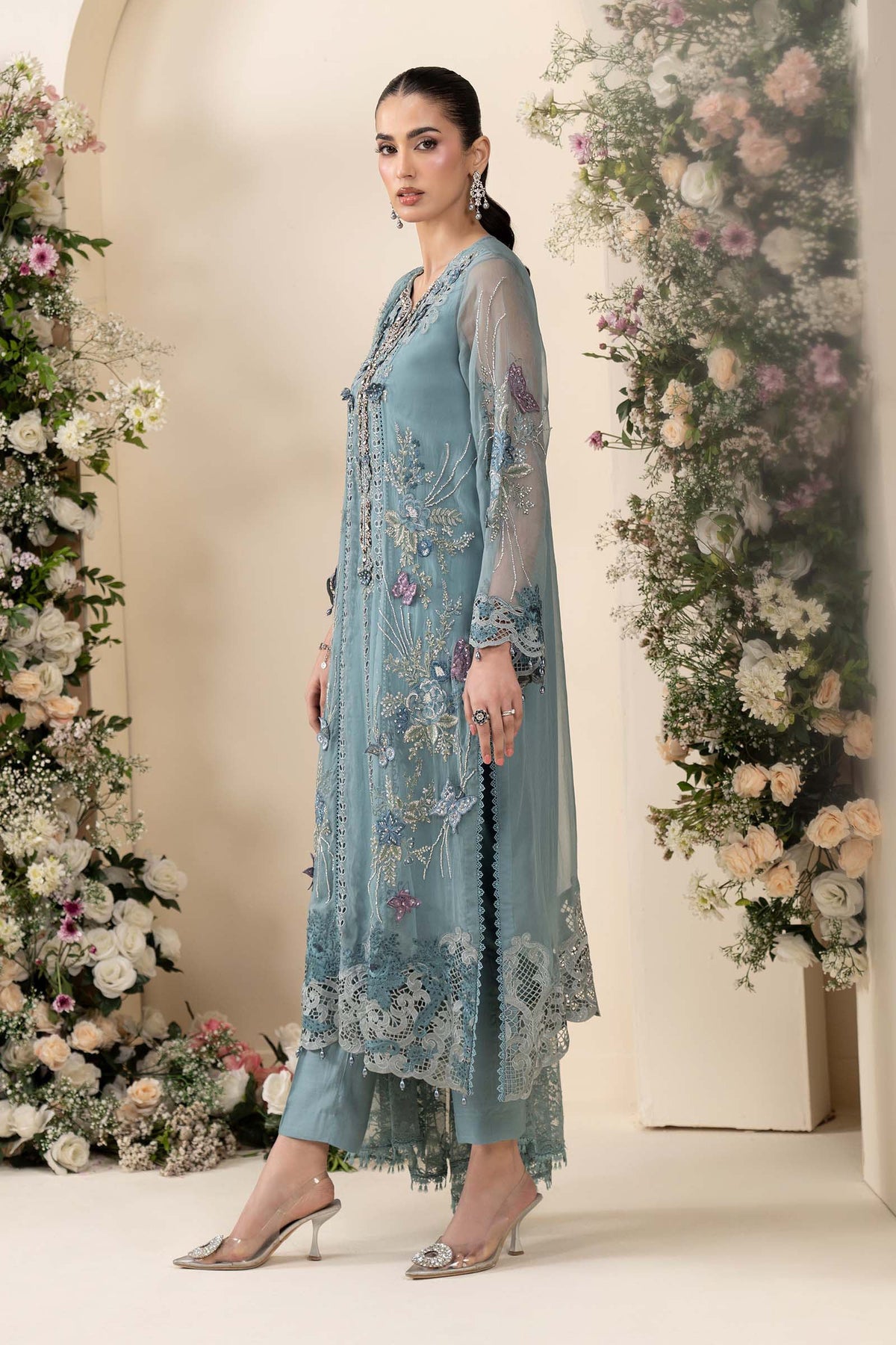 3 Piece Embroidered Chiffon Suit