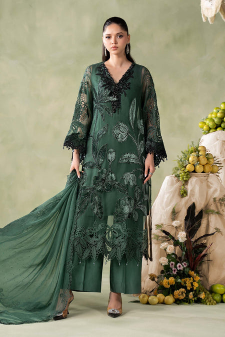 3 Piece Embroidered Chiffon Suit - MC26072-SML-PIG