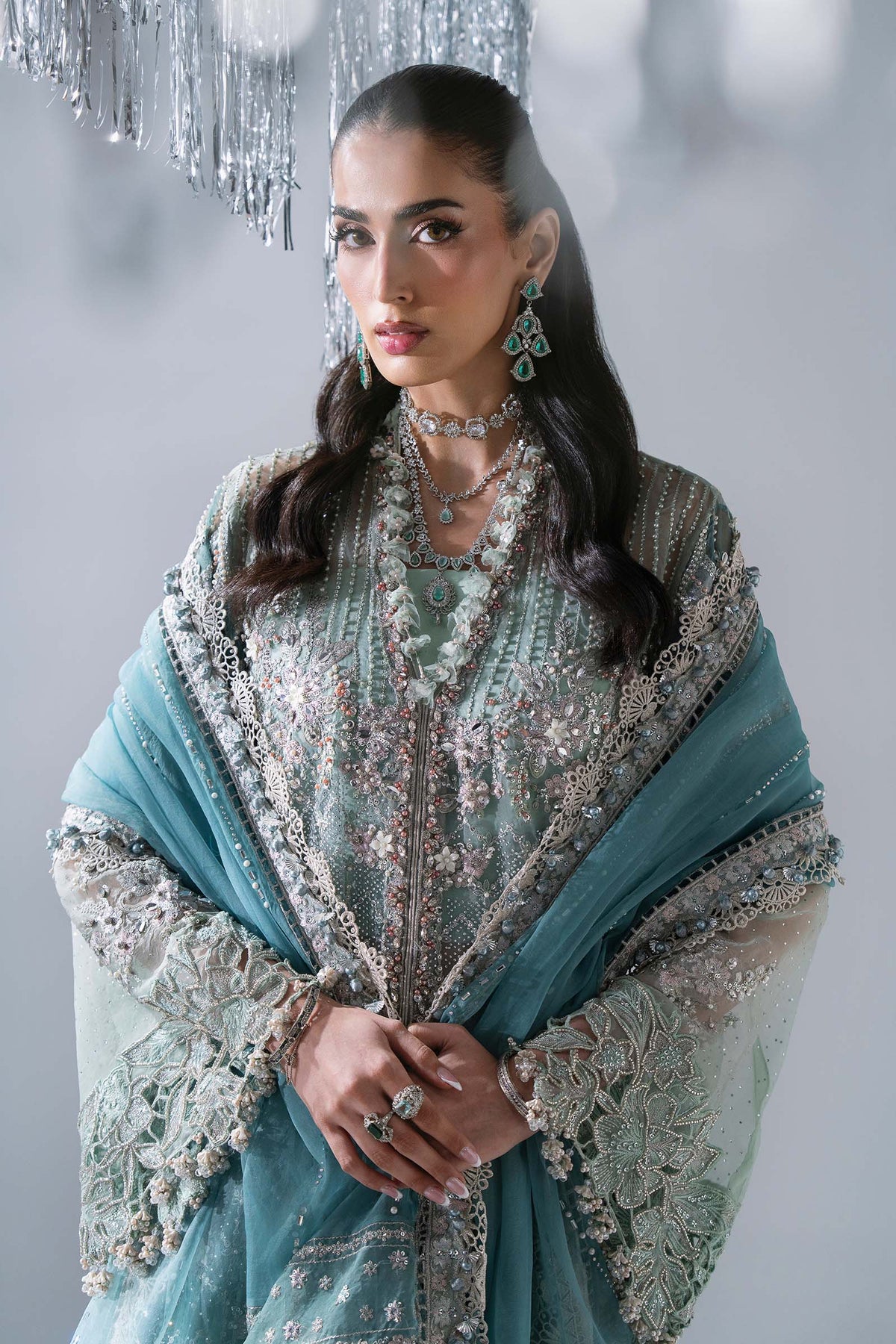 3 Piece Unstitched Embroidered Organza Suit