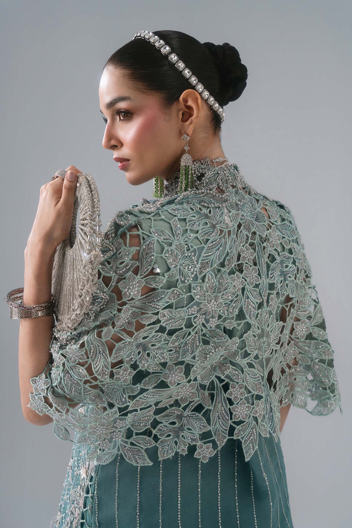 3 Piece Unstitched Embroidered Organza Suit