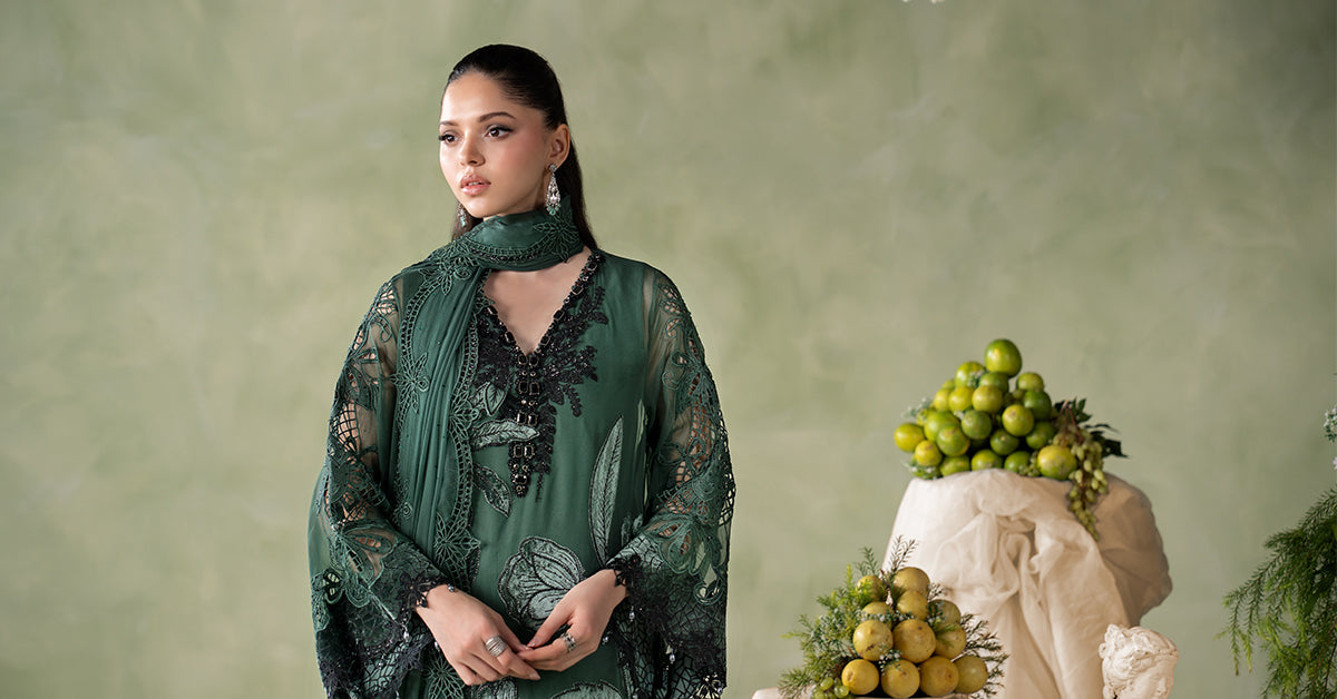 3 Piece Embroidered Chiffon Suit (MCS-26-207)