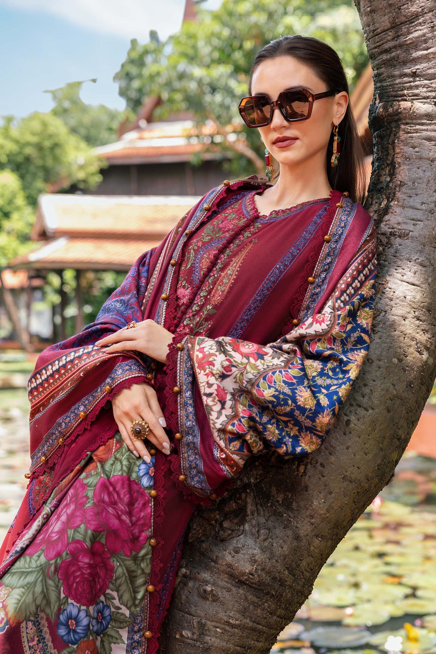 3 Piece Unstitched Embroidered Twill Linen Suit