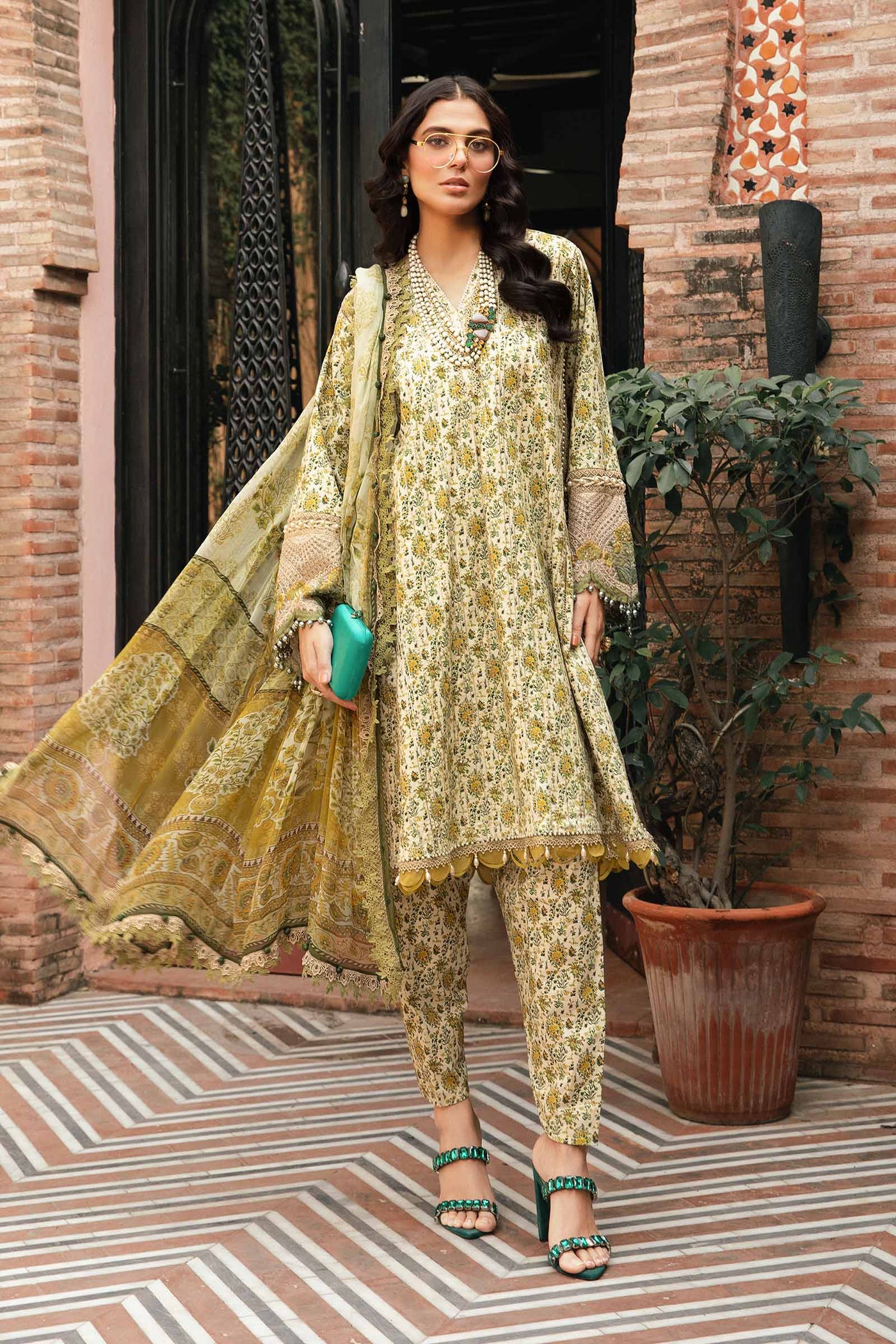 3 Piece Unstitched Printed Suit | Mpt-2207-A