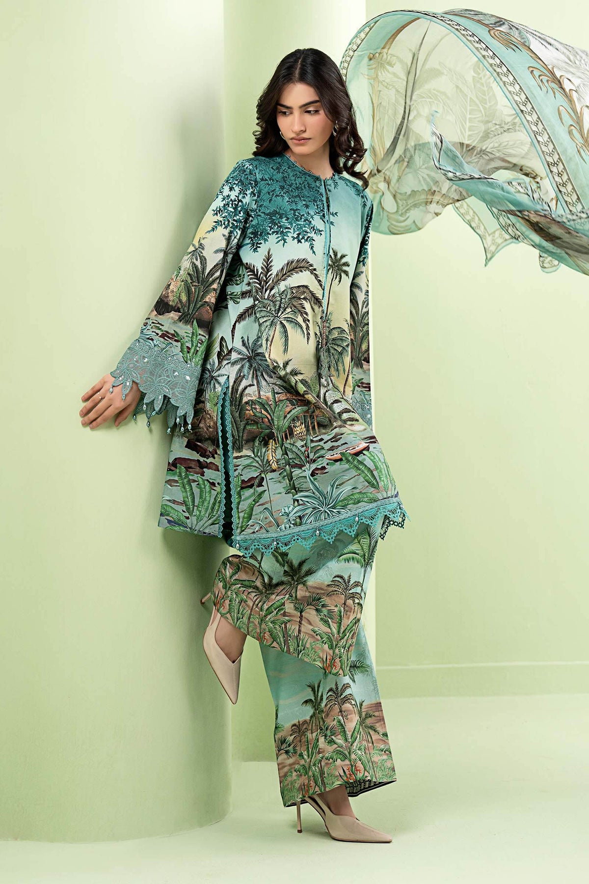 3 Piece Embroidered Lawn Suit - MS2907A-SML-00A