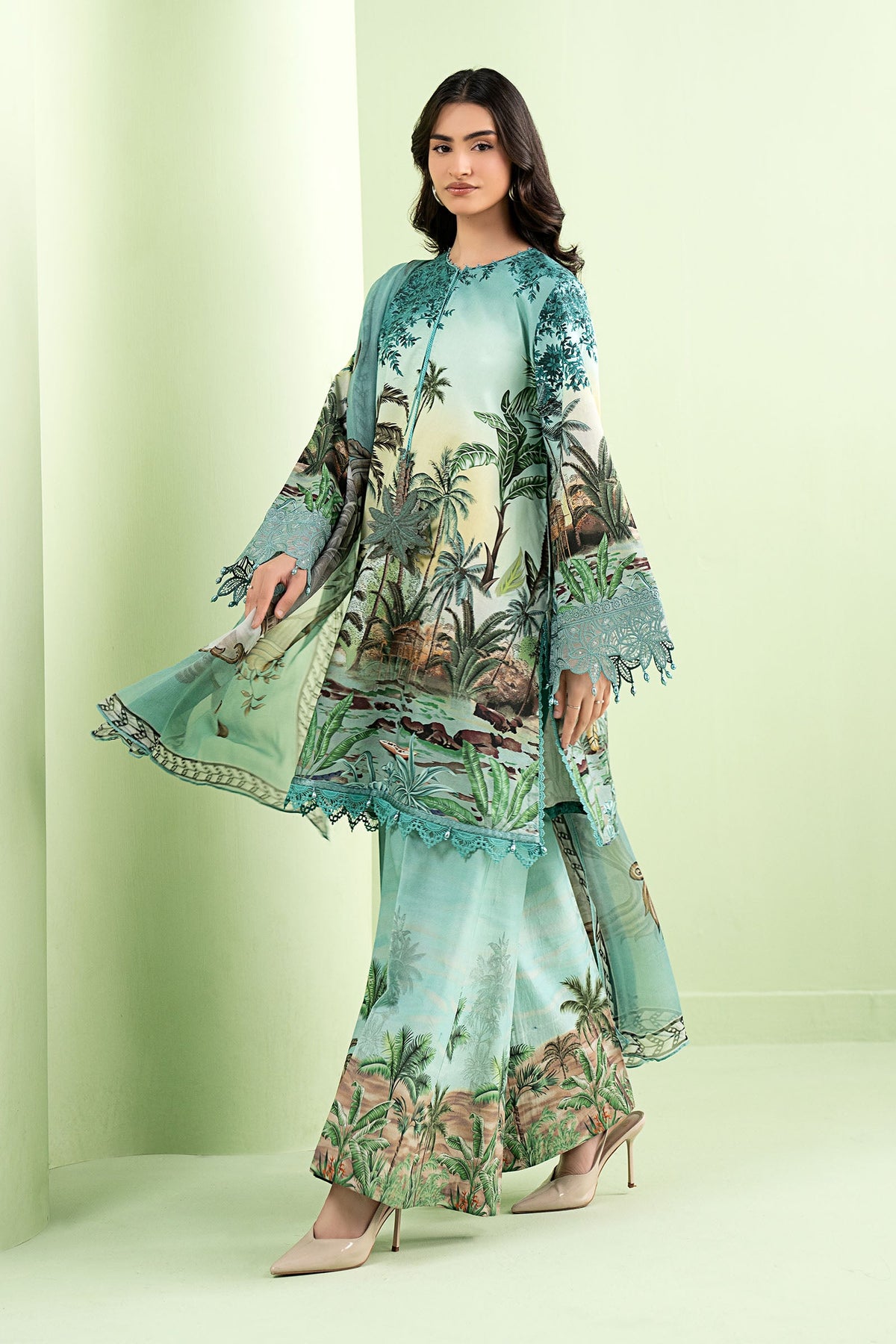 3 Piece Embroidered Lawn Suit - MS2907A-SML-00A
