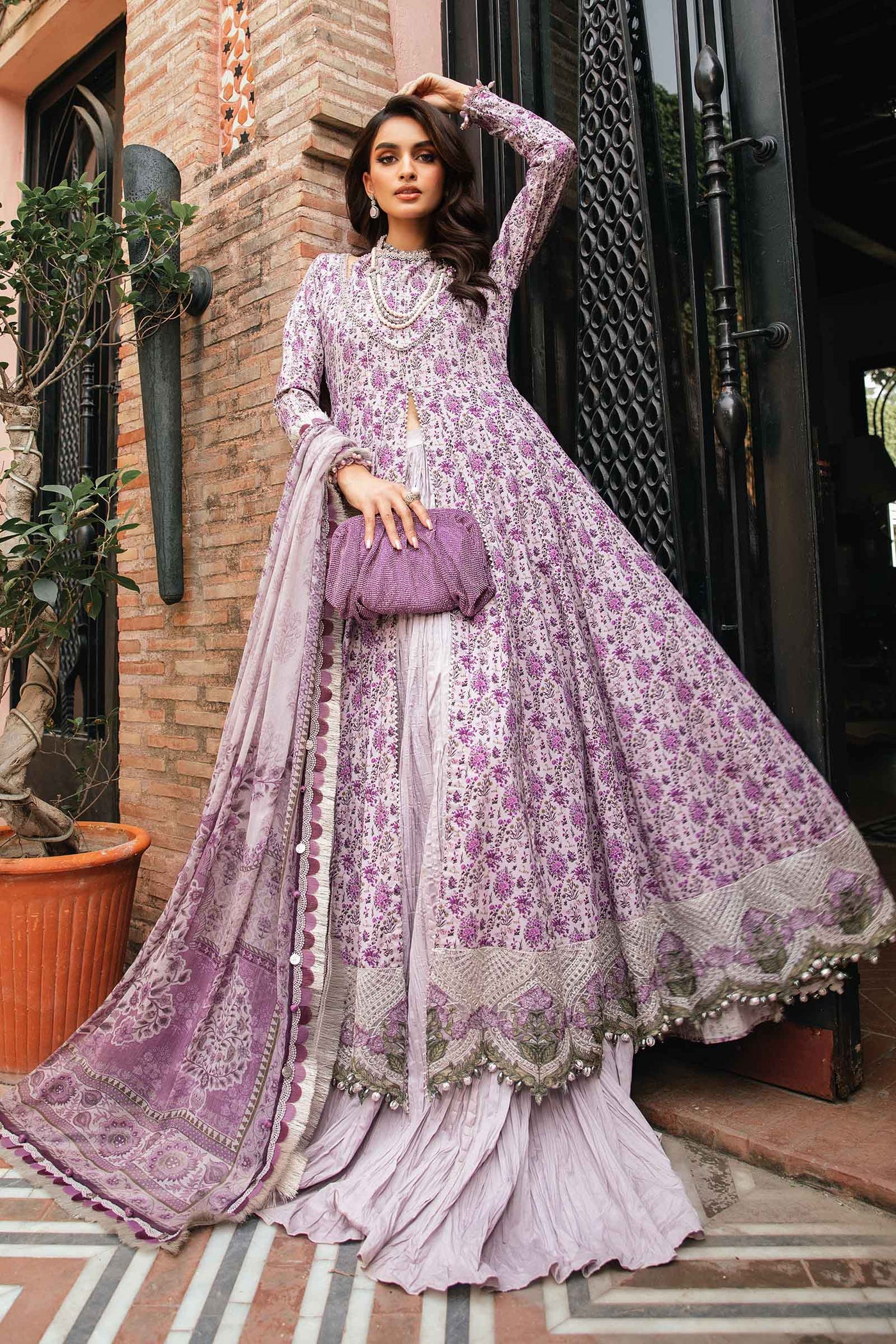 3 Piece Unstitched Printed Suit | Mpt-2207-B