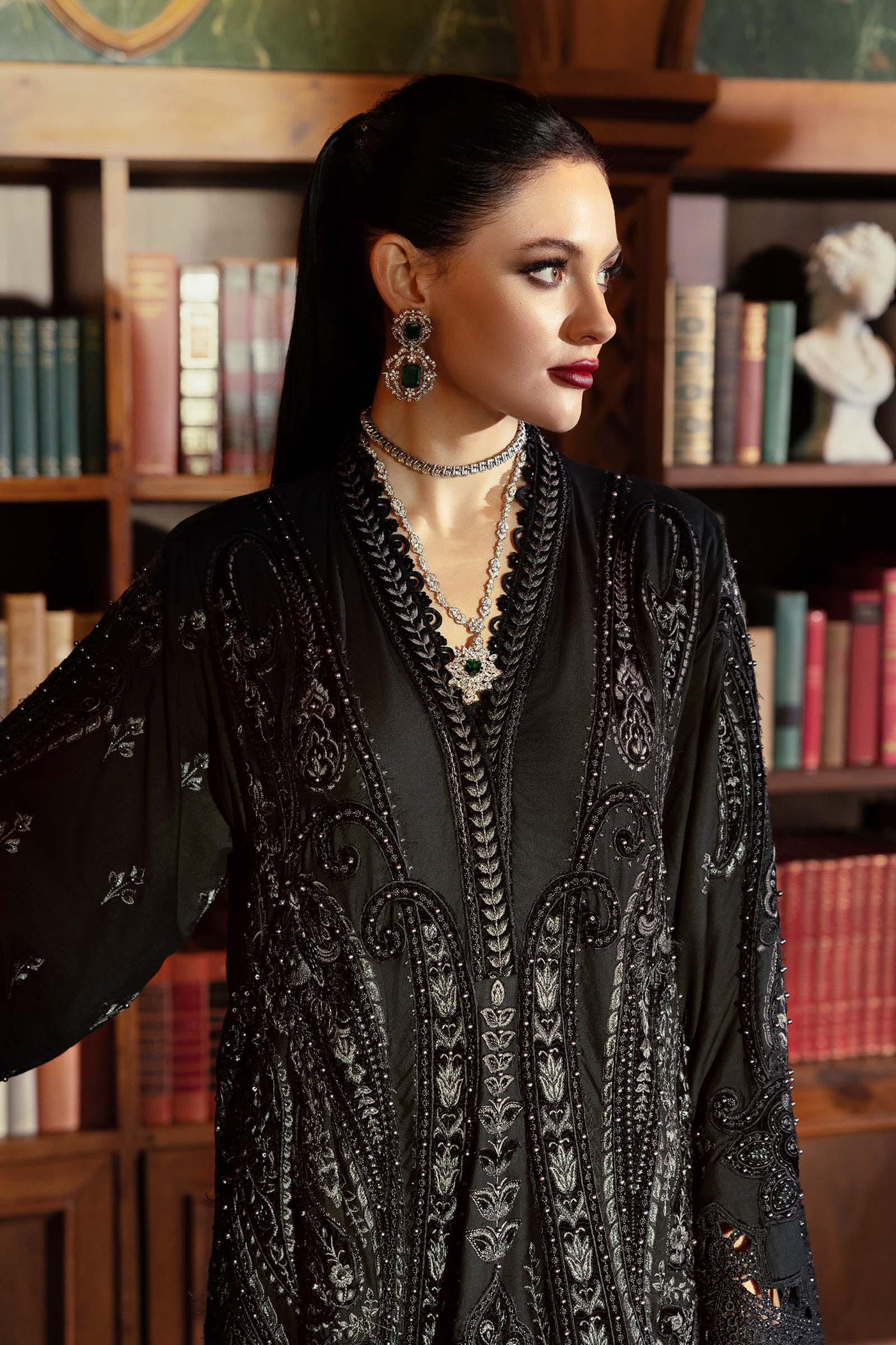 3 Piece Unstitched Embroidered Linen Suit