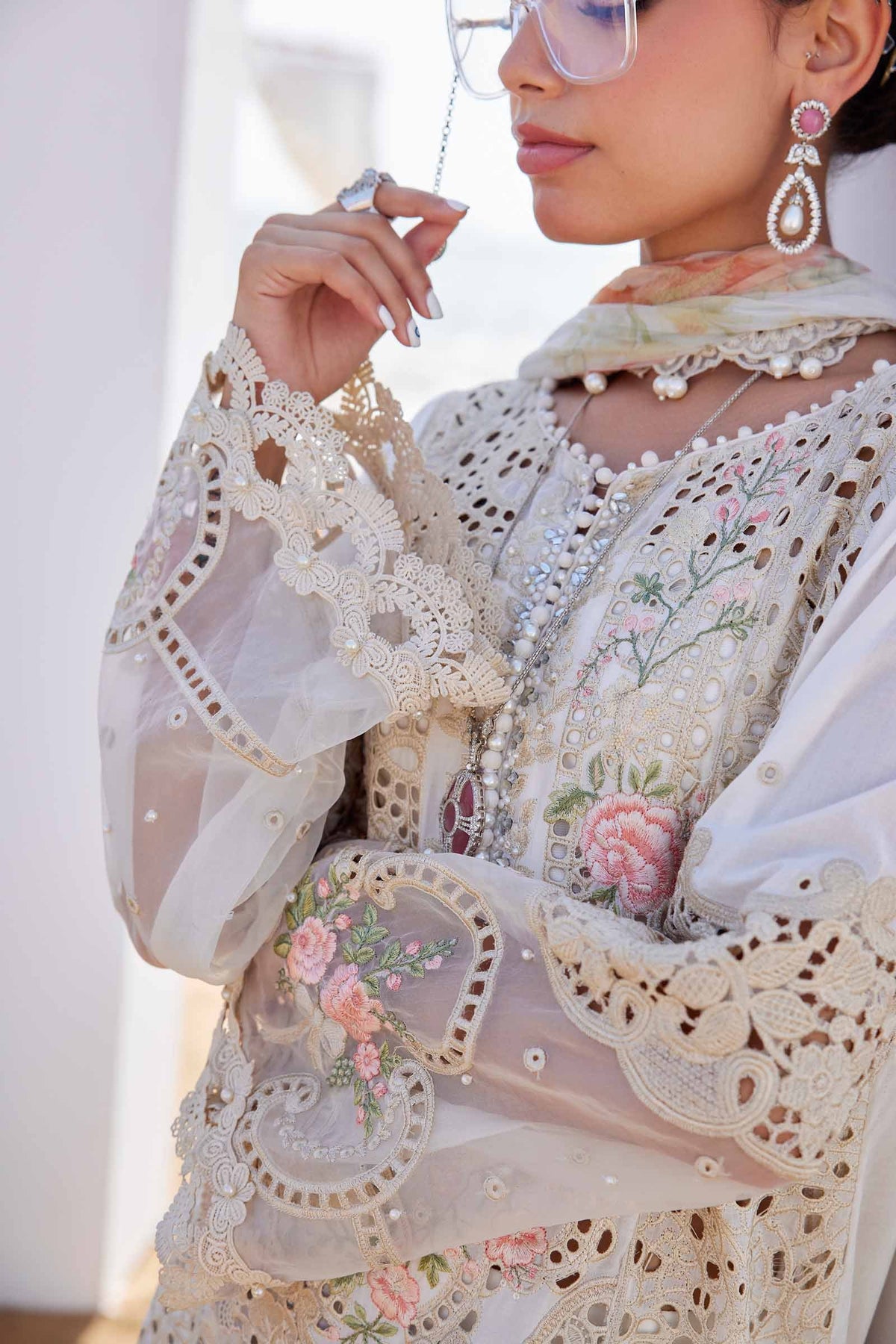3 Piece Unstitched Embroidered Lawn Suit | EID LAWN-25-07