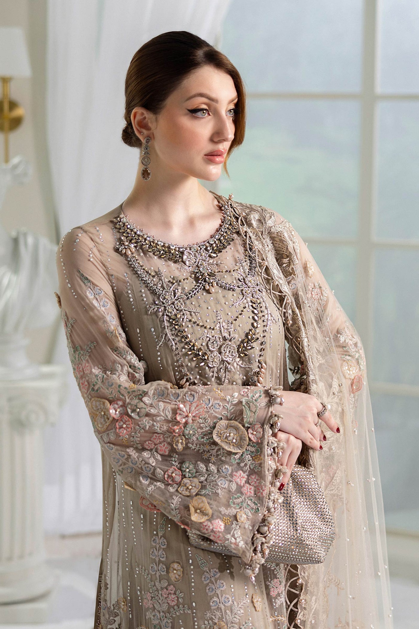 3 Piece Unstitched Embroidered Chiffon Suit | Mpc-25-107