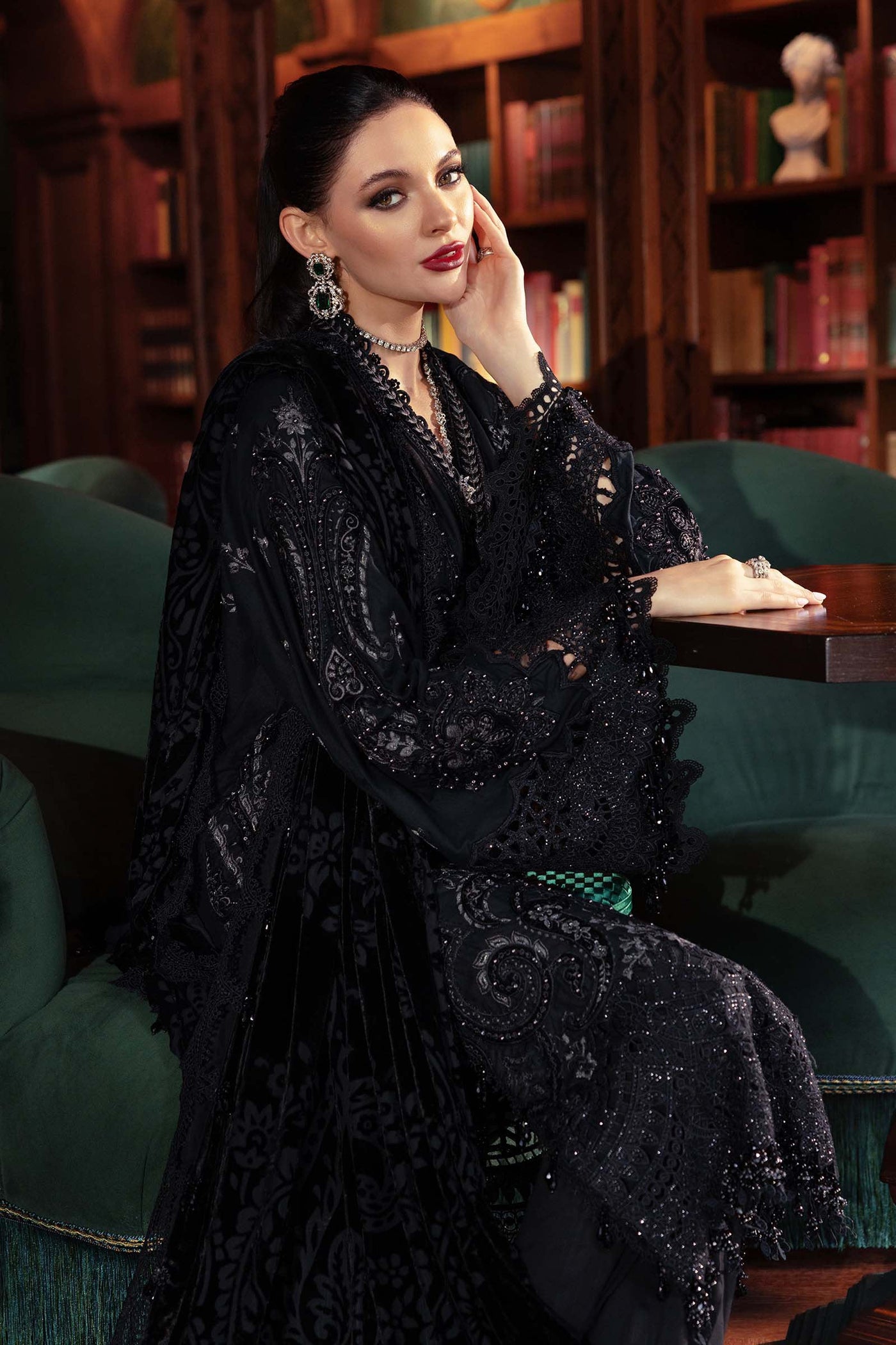 3 Piece Unstitched Embroidered Linen Suit