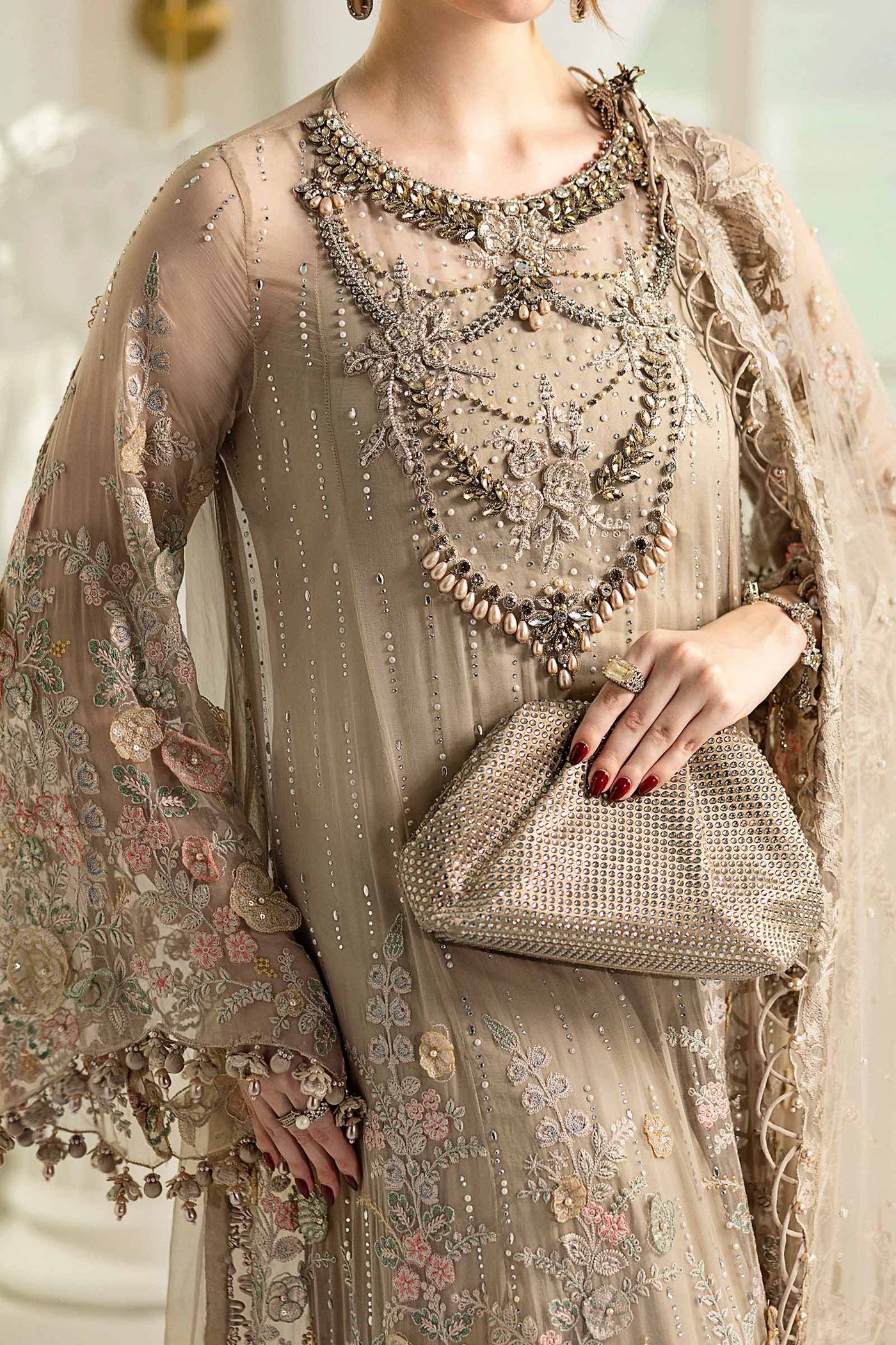 3 Piece Unstitched Embroidered Chiffon Suit | Mpc-25-107