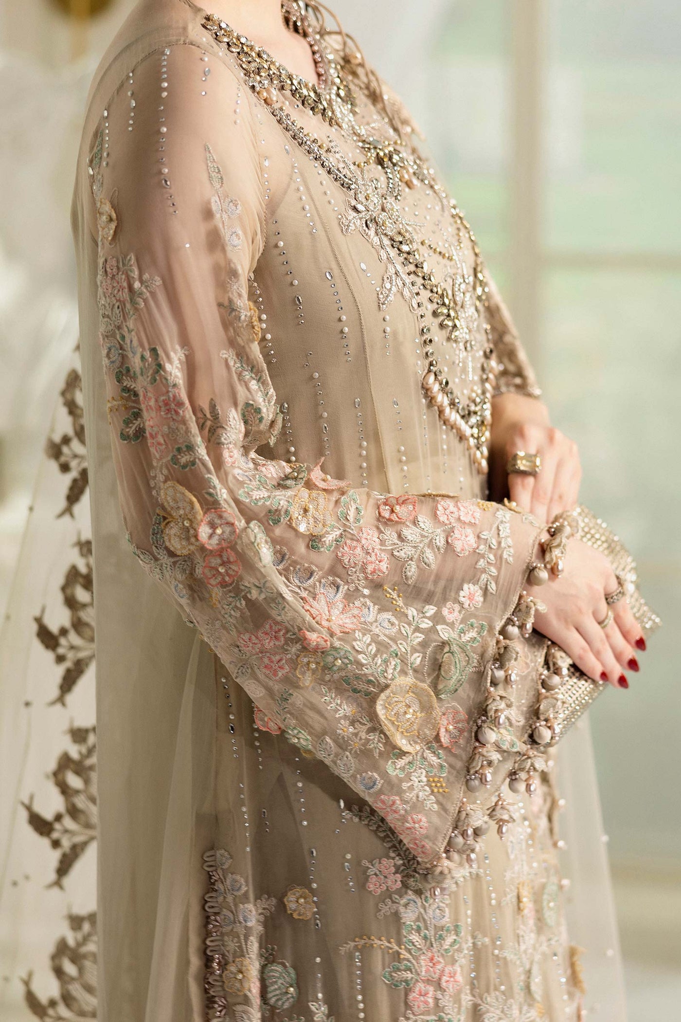 3 Piece Unstitched Embroidered Chiffon Suit | Mpc-25-107