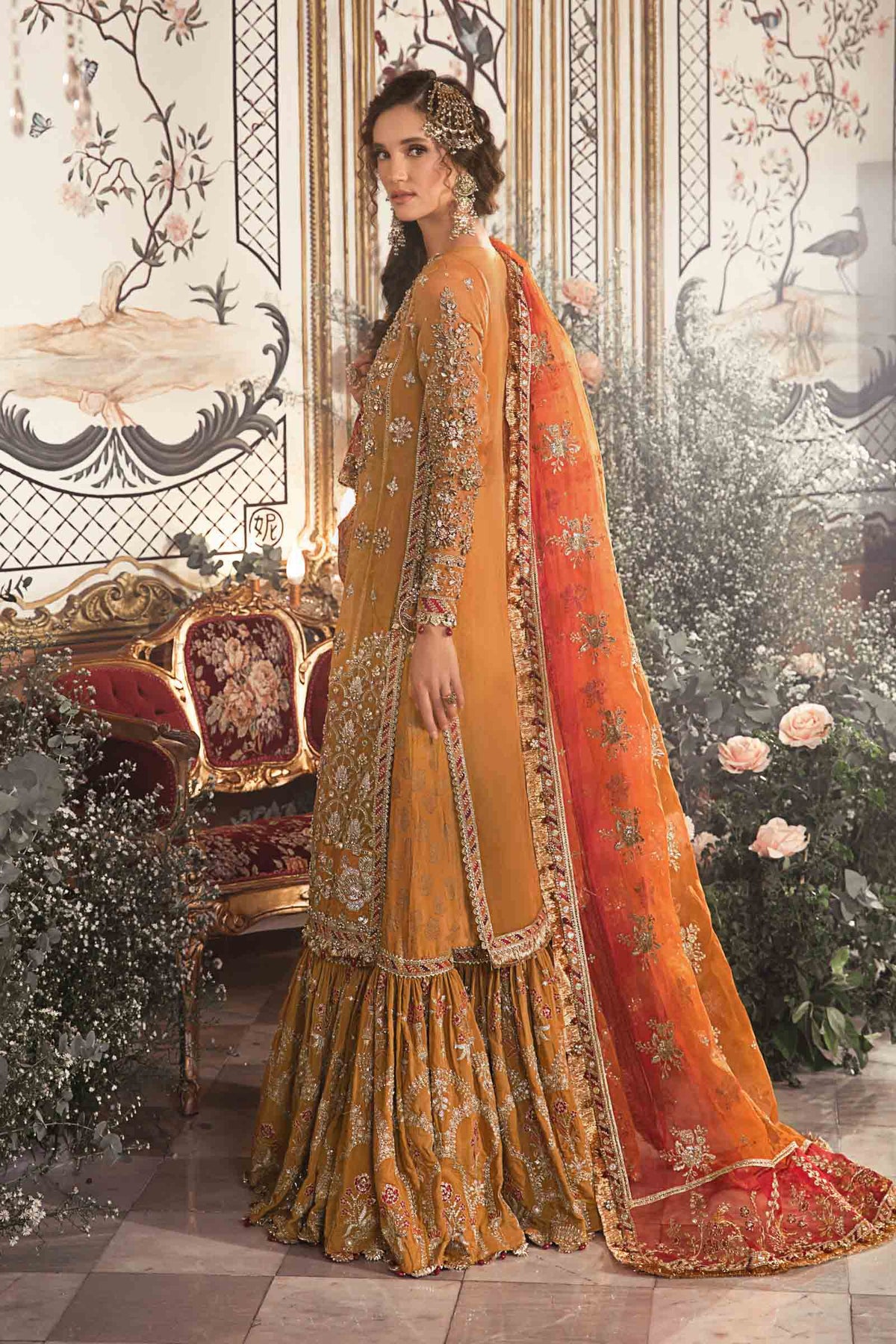 Unstitched Mbroidered | Mustard BD-2707