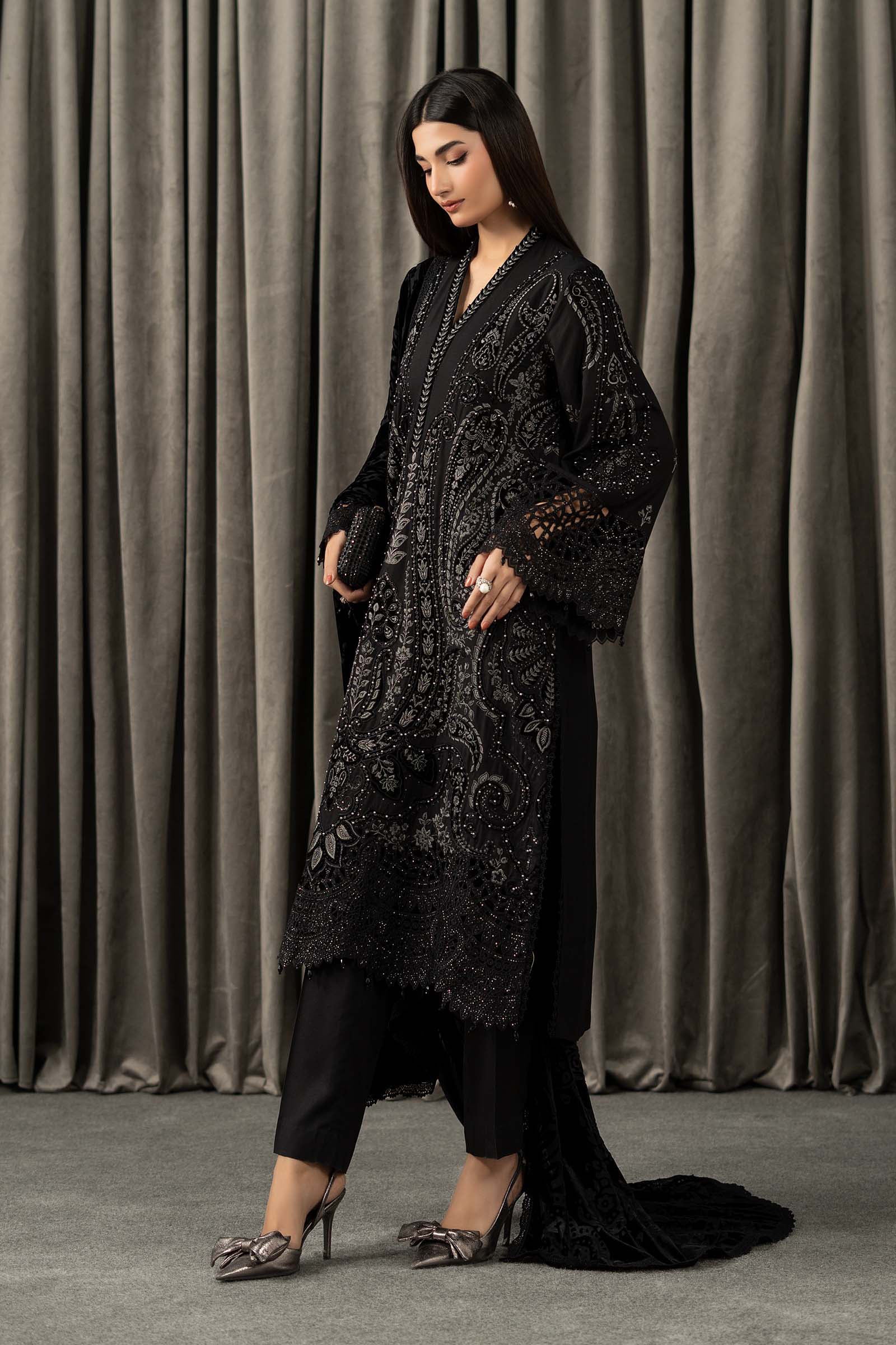 3 Piece Embroidered Linen Suit