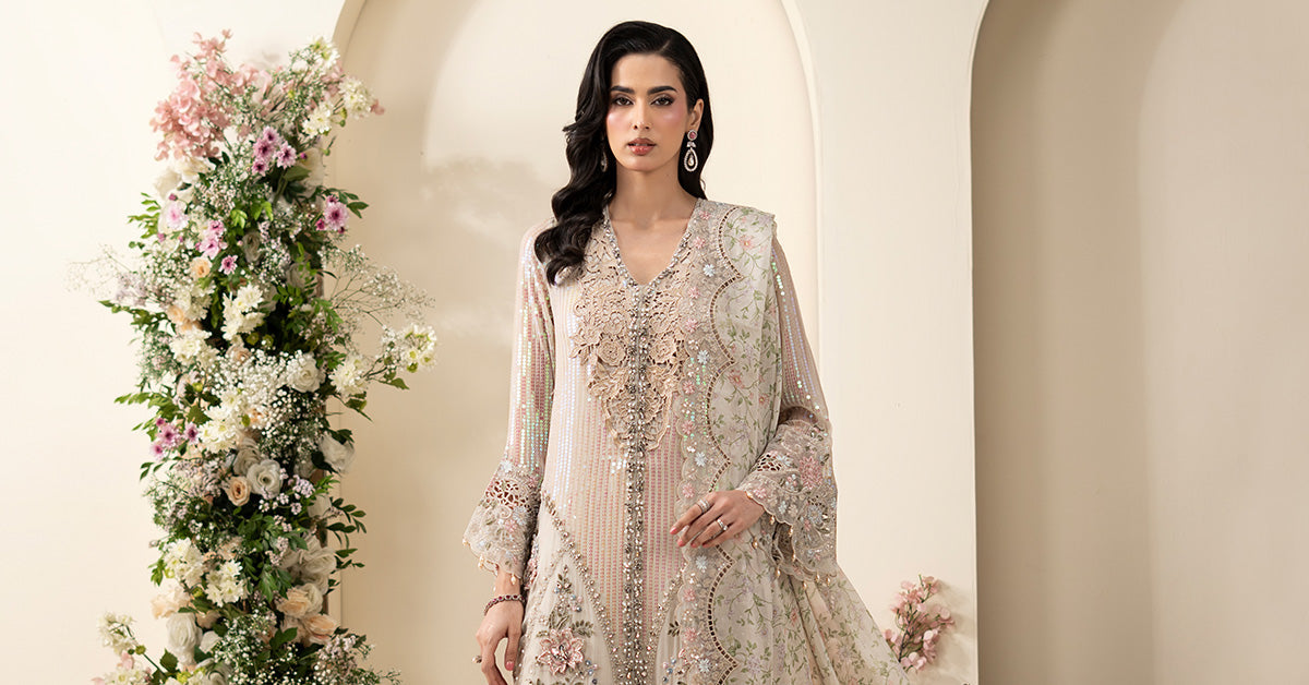 3 Piece Embroidered Chiffon Suit