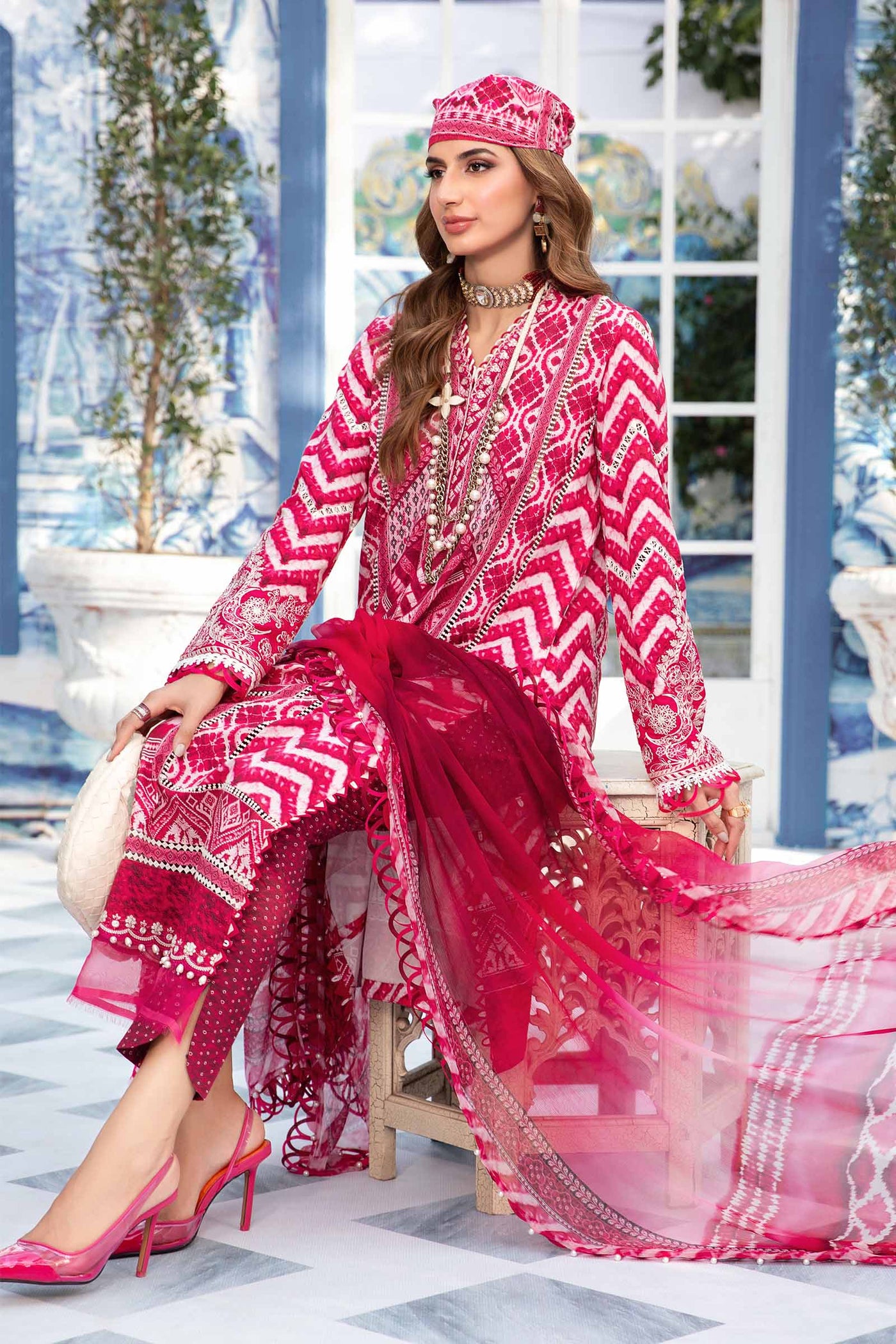 3 Piece Unstitched Printed Suit | Mpt-2208-A