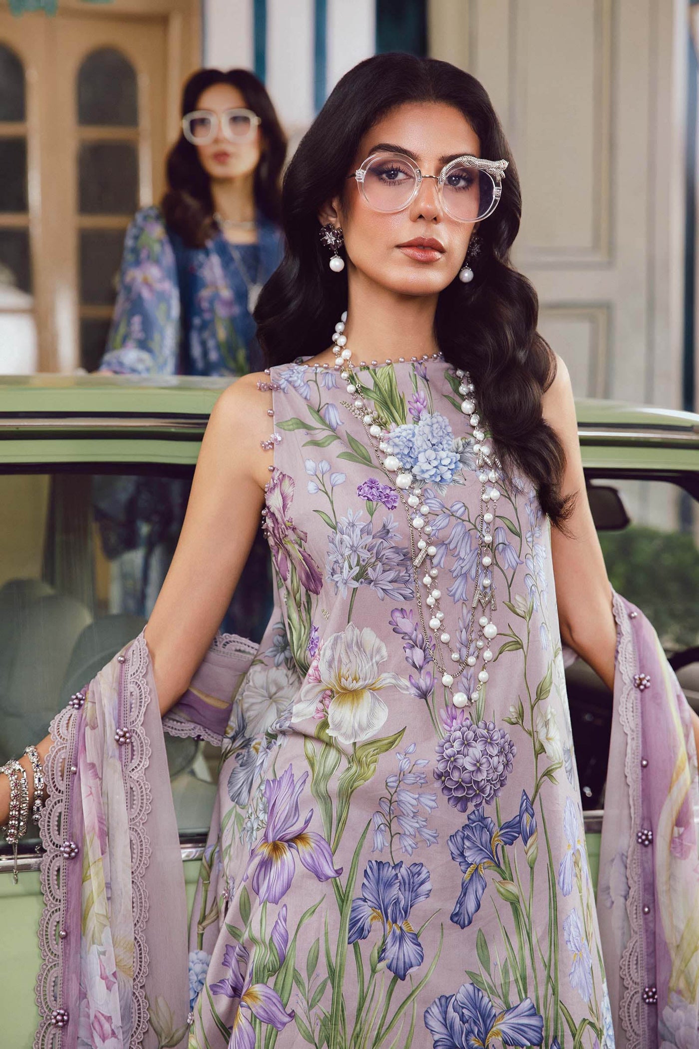 3 Piece Unstitched Embroidered Cambric Suit | Mpt-2708-A