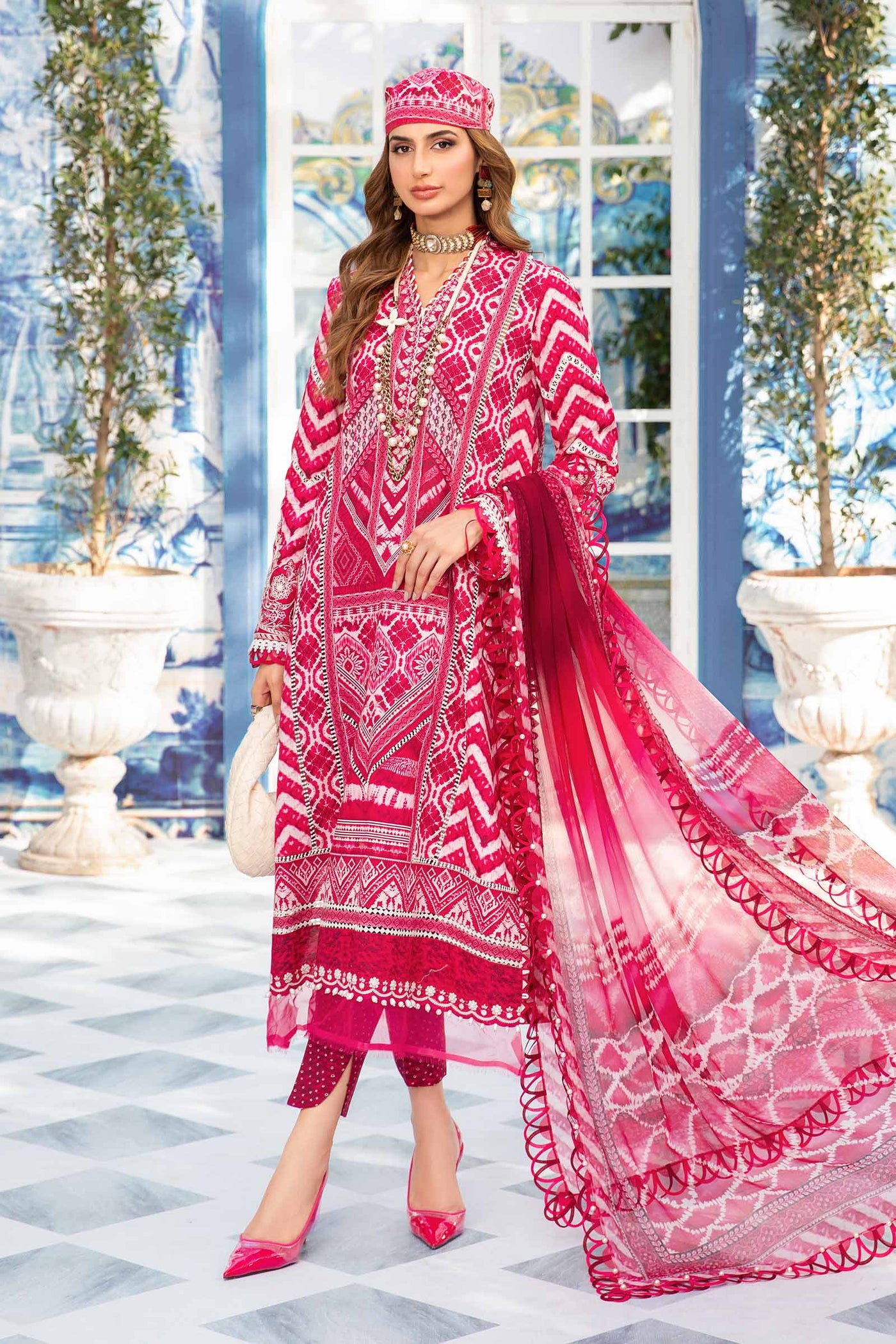 3 Piece Unstitched Printed Suit | Mpt-2208-A