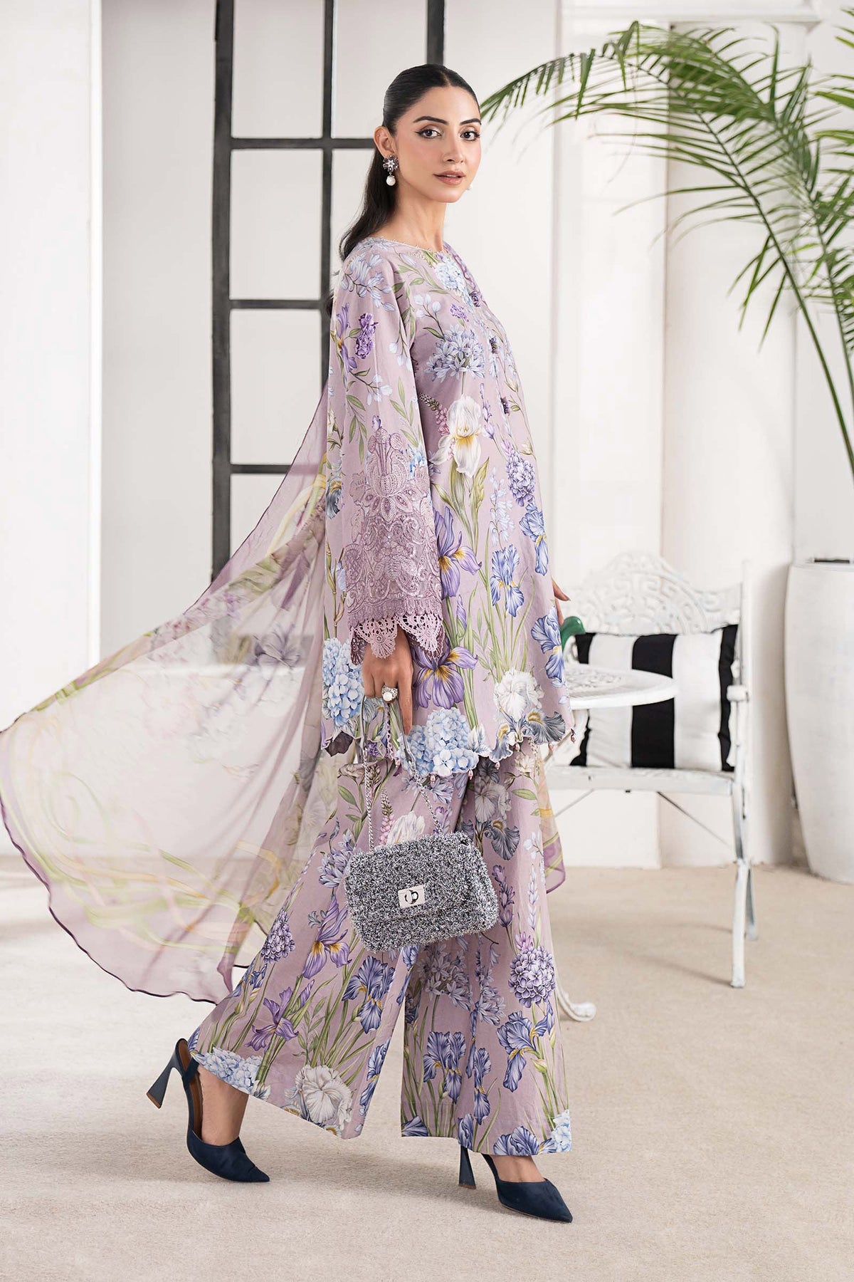 3 Piece Embroidered Cambric Suit